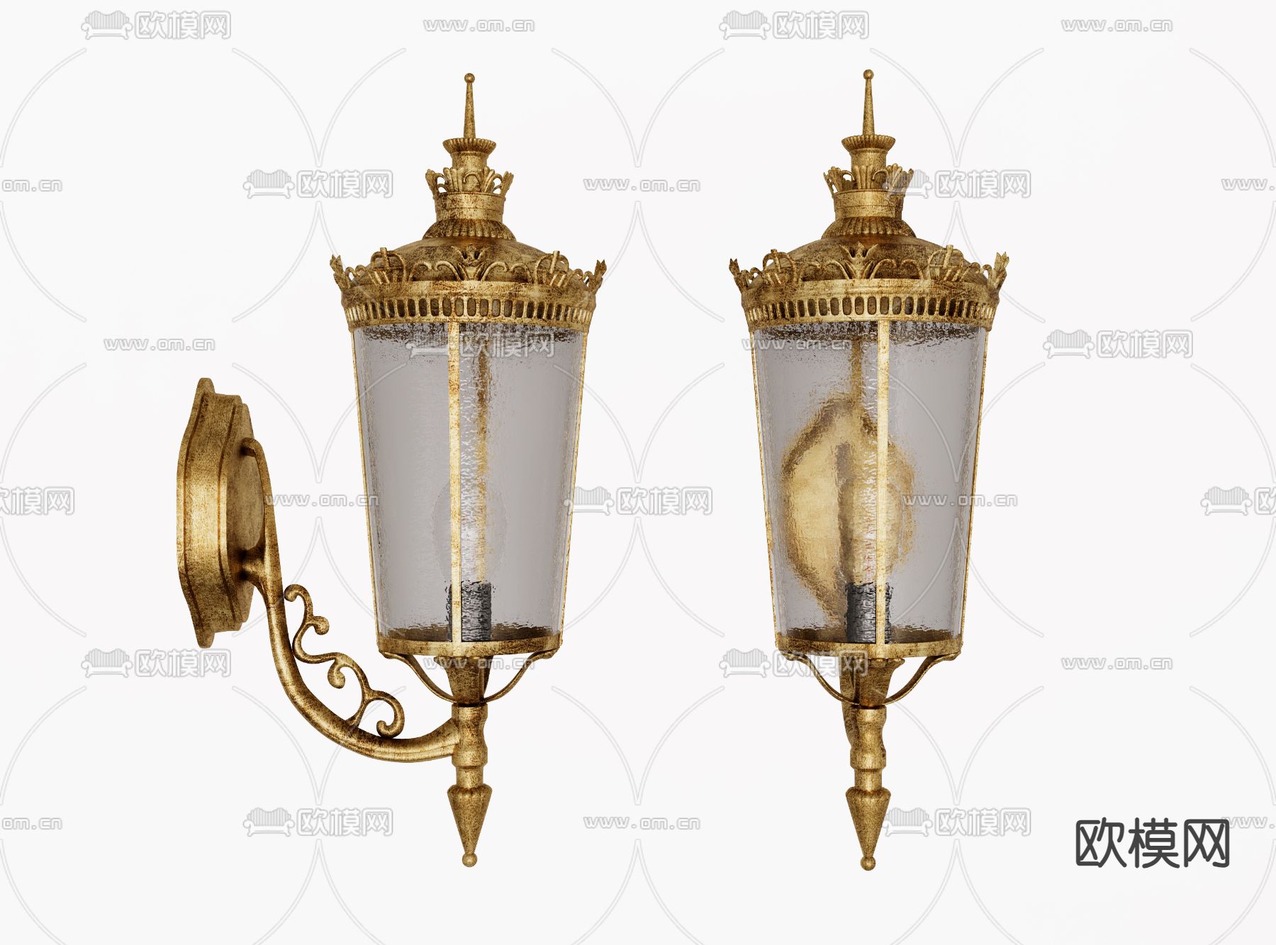 欧式古典壁灯su模型下载（渲染图1）