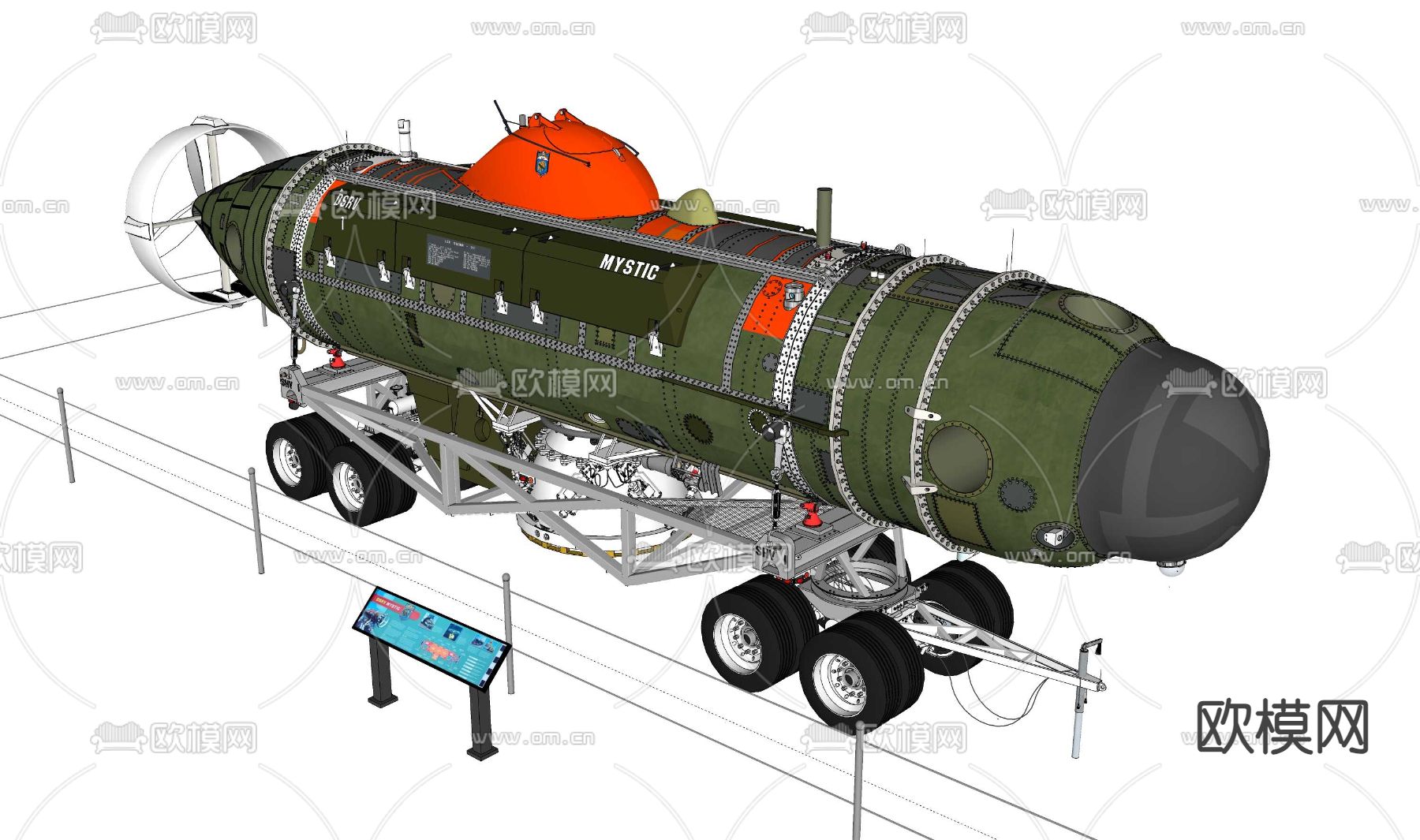 水下探测器su模型下载（渲染图2）
