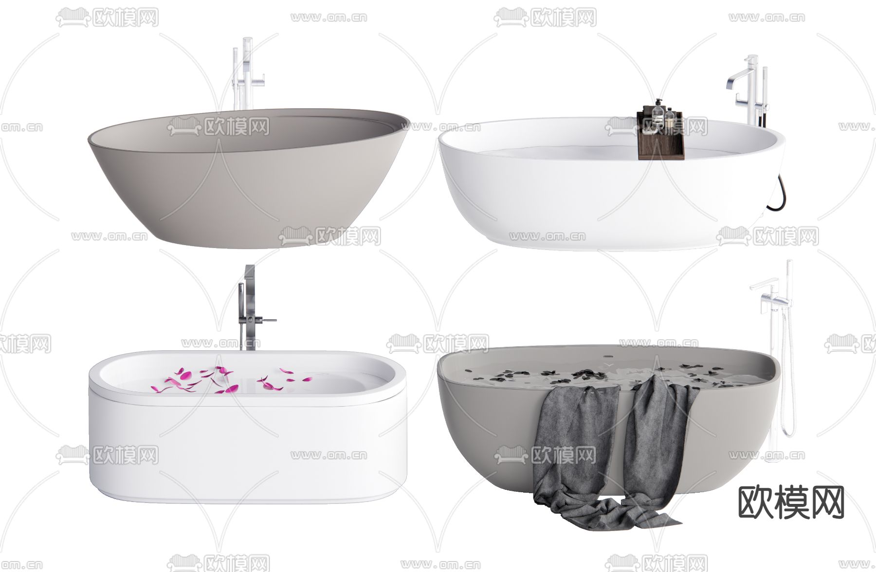 现代浴缸su模型下载（渲染图1）