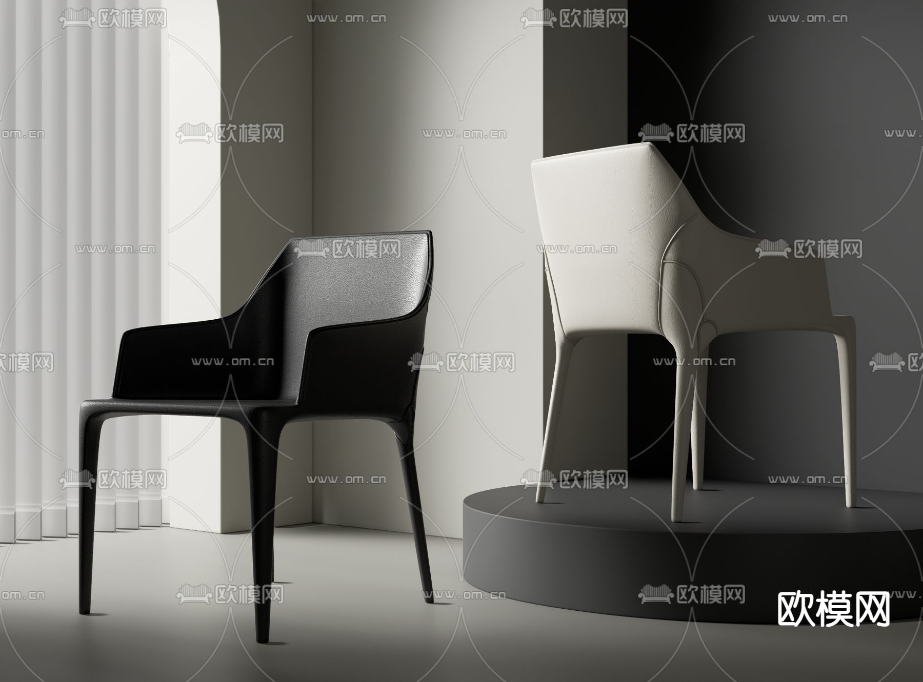 Cassina 餐椅 单椅su模型下载（渲染图1）