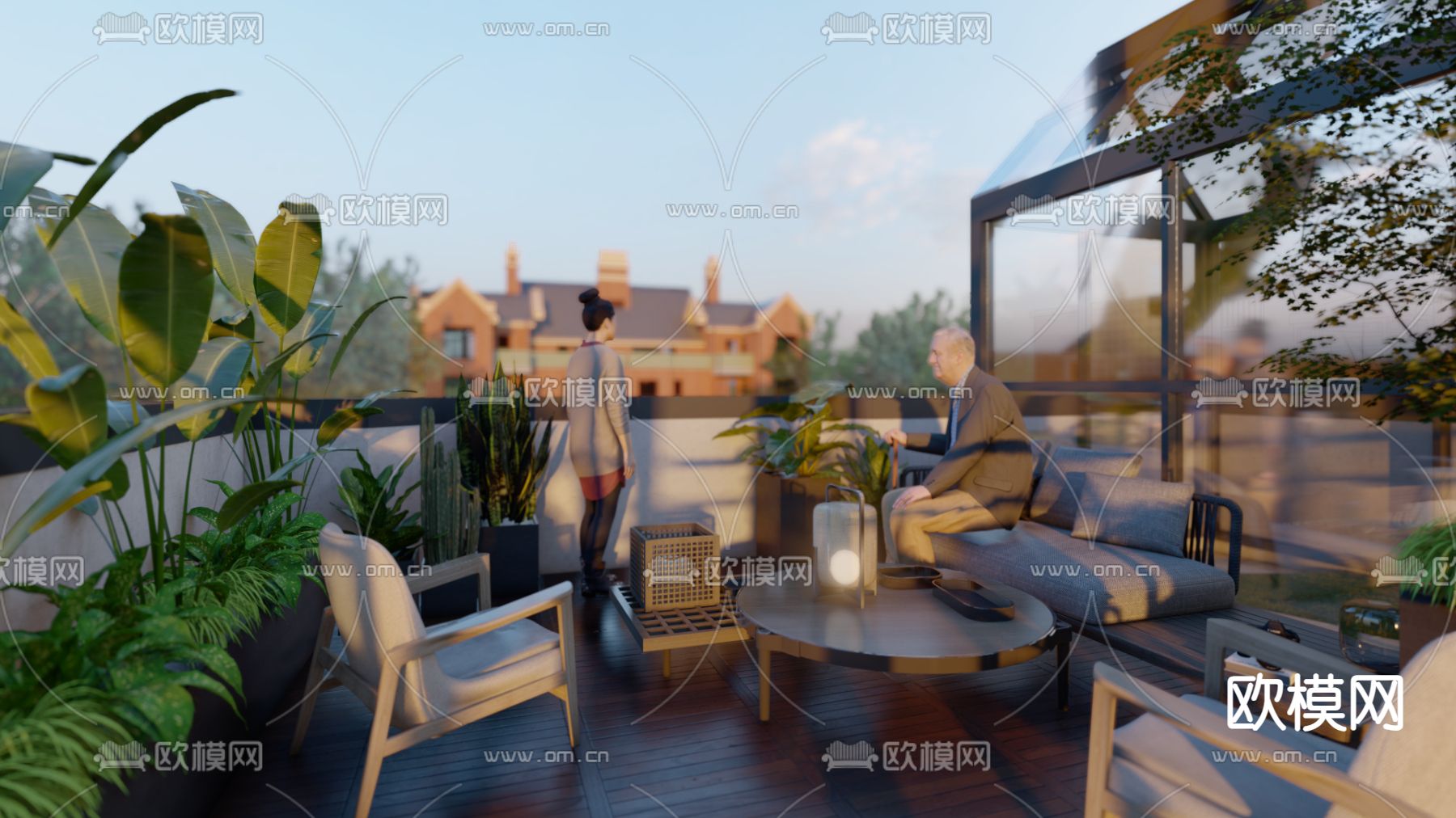 日式庭院su模型下载（渲染图1）