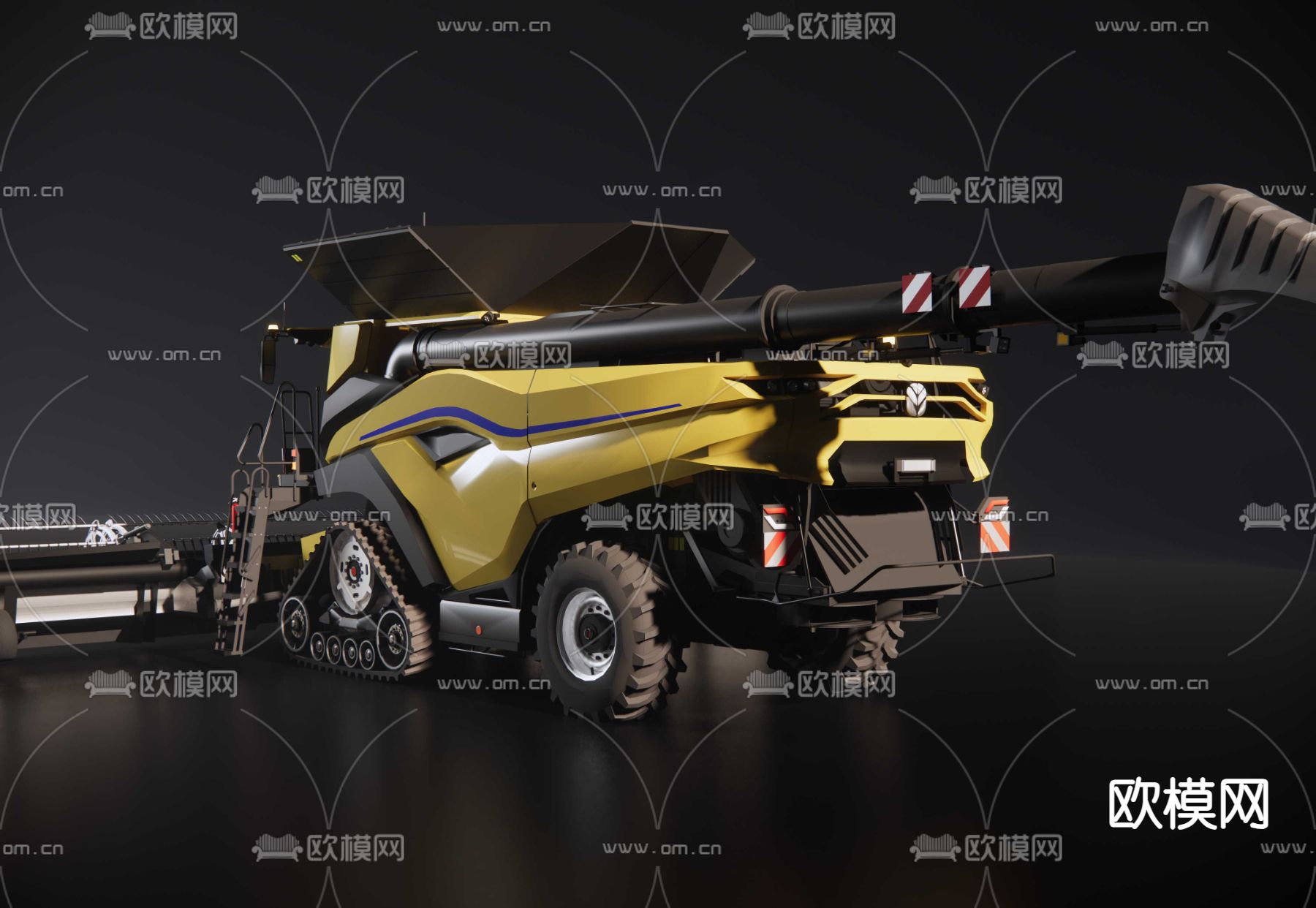 联合收割机su模型下载（渲染图2）