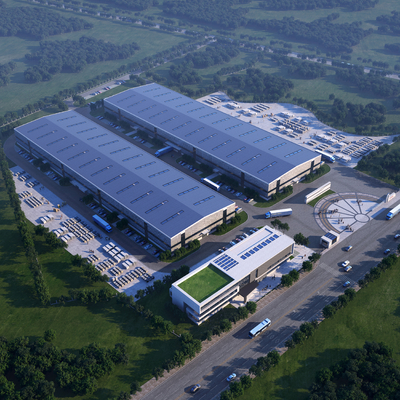  工业厂房鸟瞰su模型 