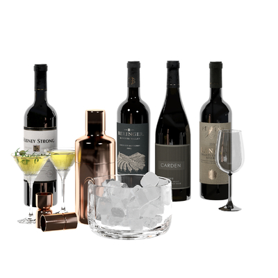  红酒杯 饮料 玻璃杯冰块su模型 