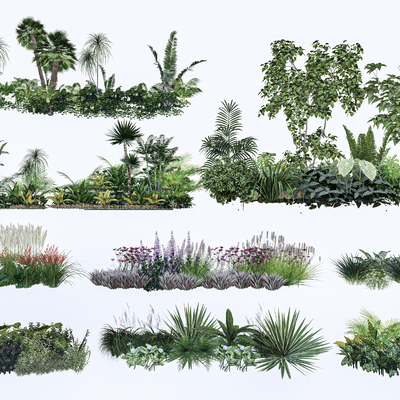  灌木丛 植物堆su模型 