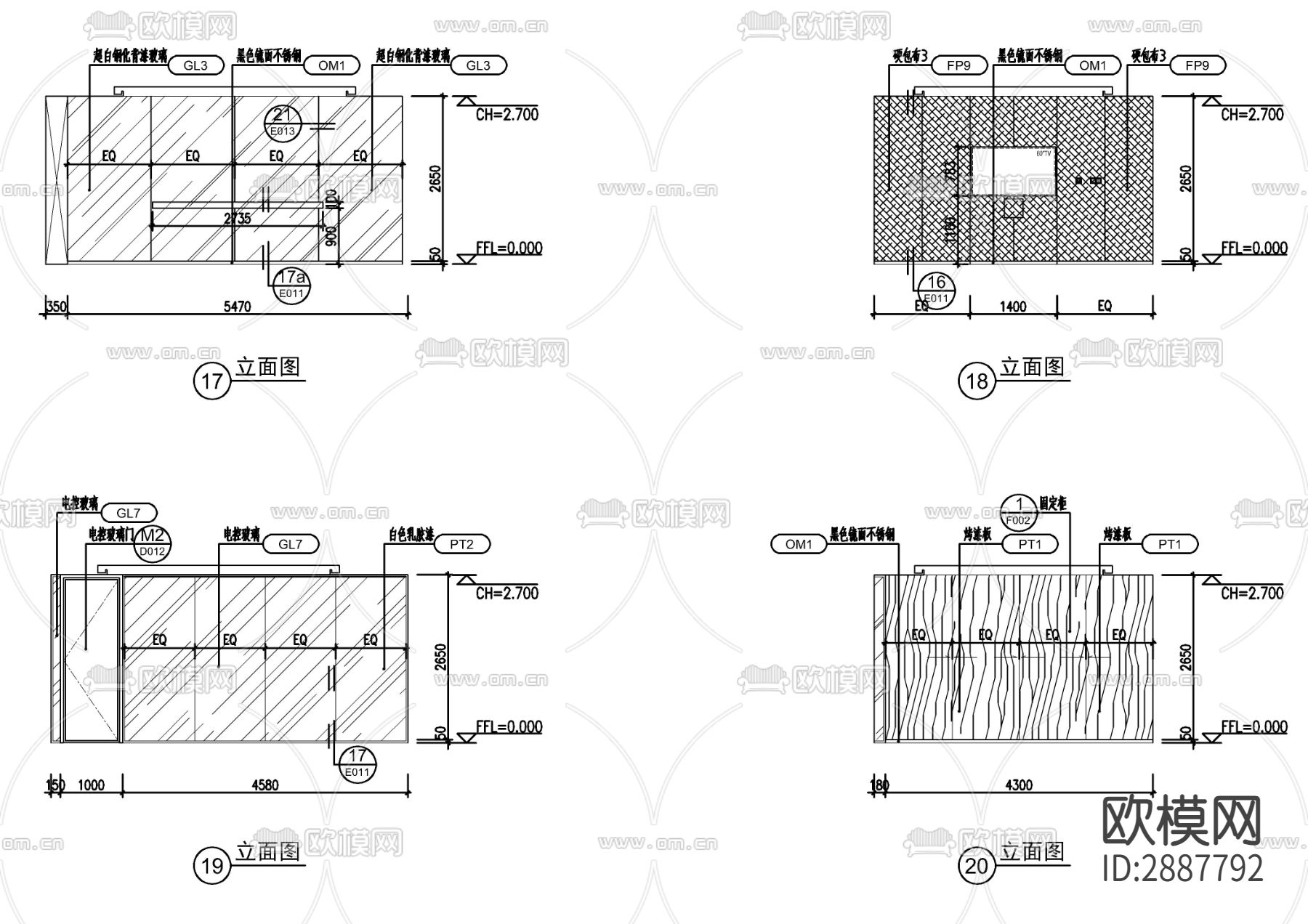 办公室墙身CAD大样图下载（渲染图4）