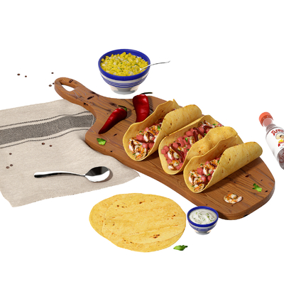  现代快餐 食品su模型 