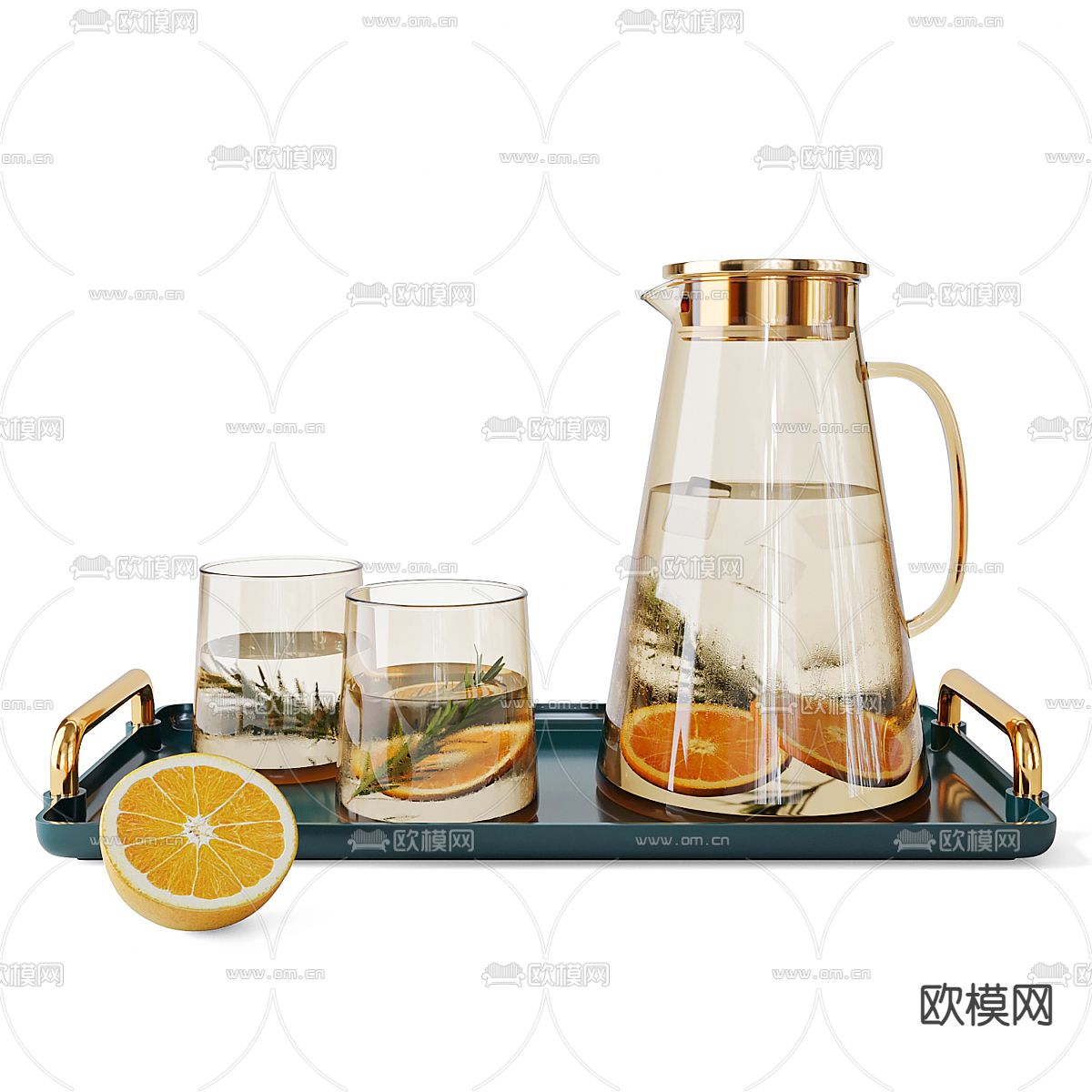 茶盘 水果茶 下午茶3d模型下载（渲染图2）