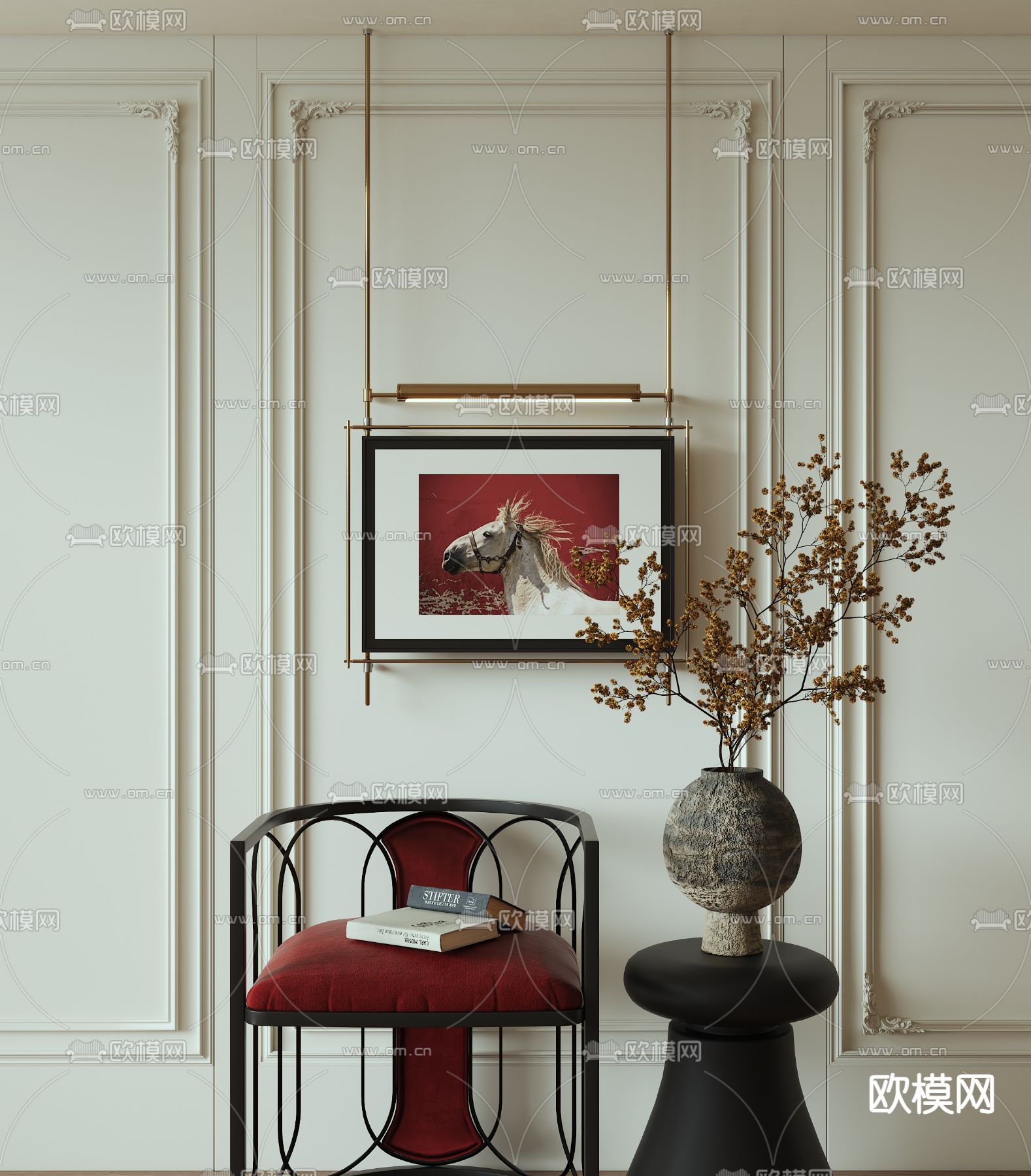 法式椅子 休闲椅3d模型下载