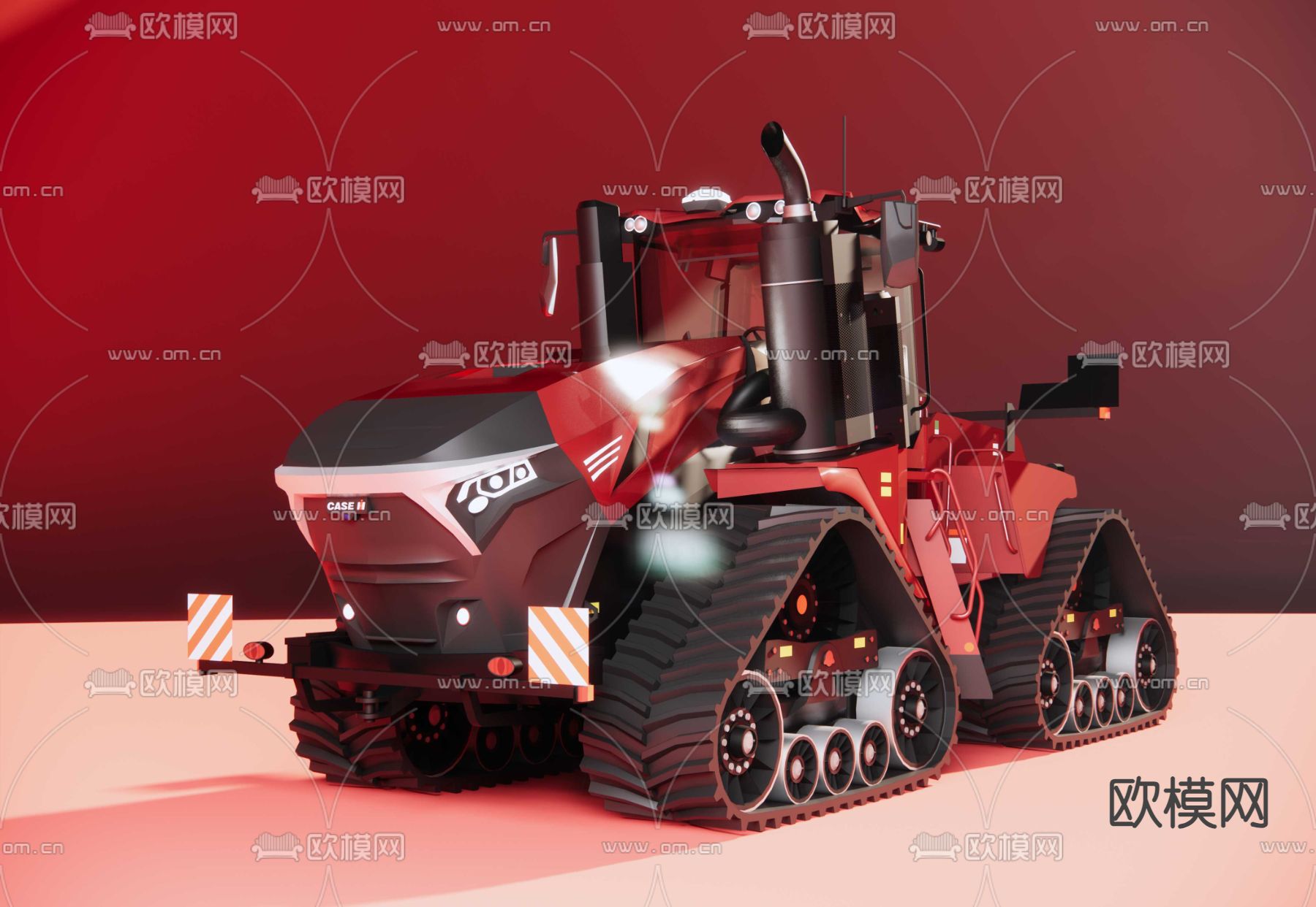 履带式拖拉机su模型下载（渲染图2）