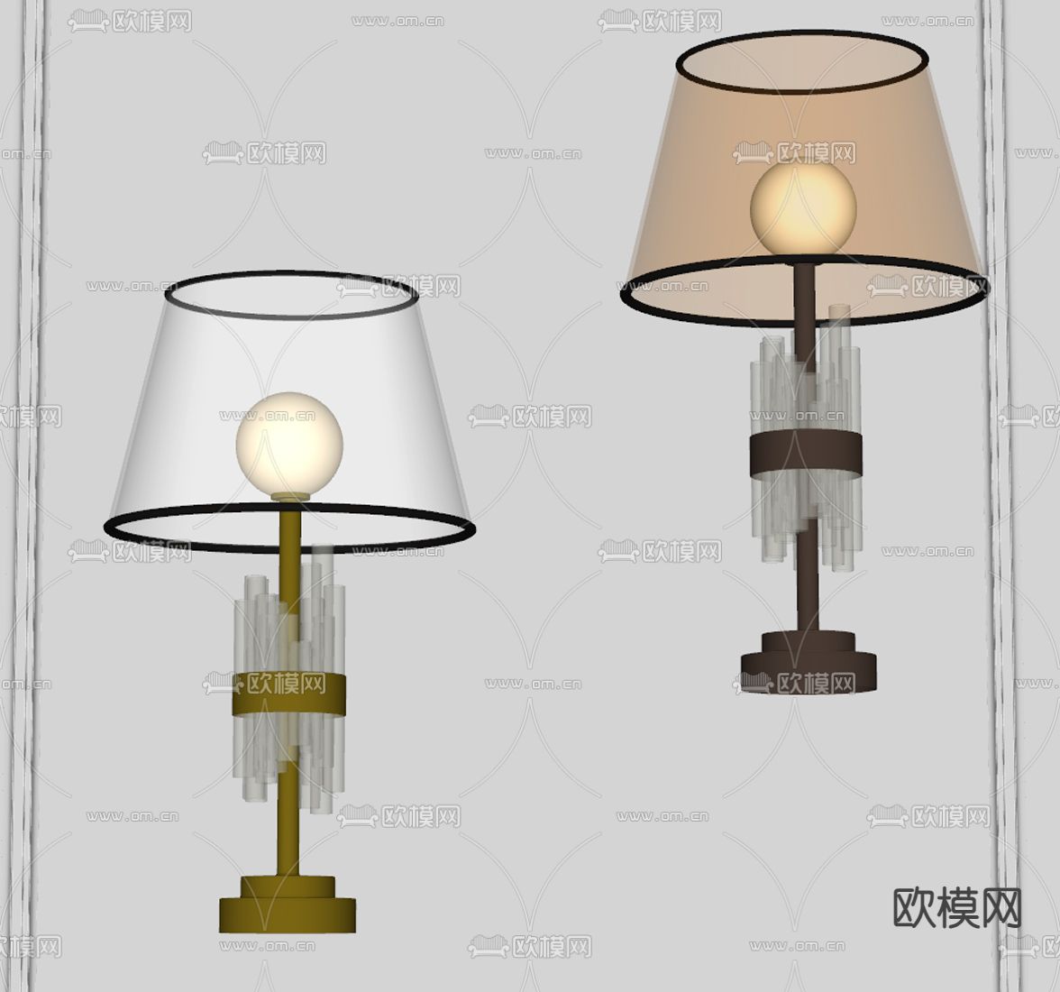 轻奢台灯su模型下载（渲染图2）