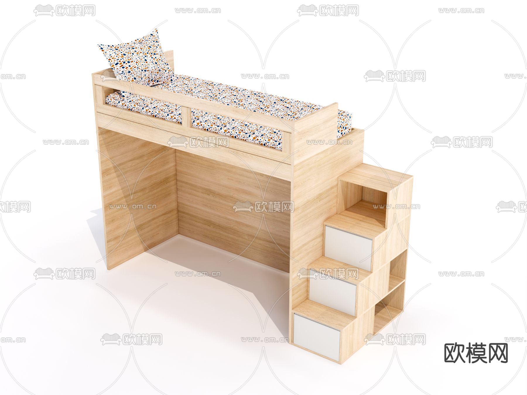 单人床 宿舍床su模型下载（渲染图1）