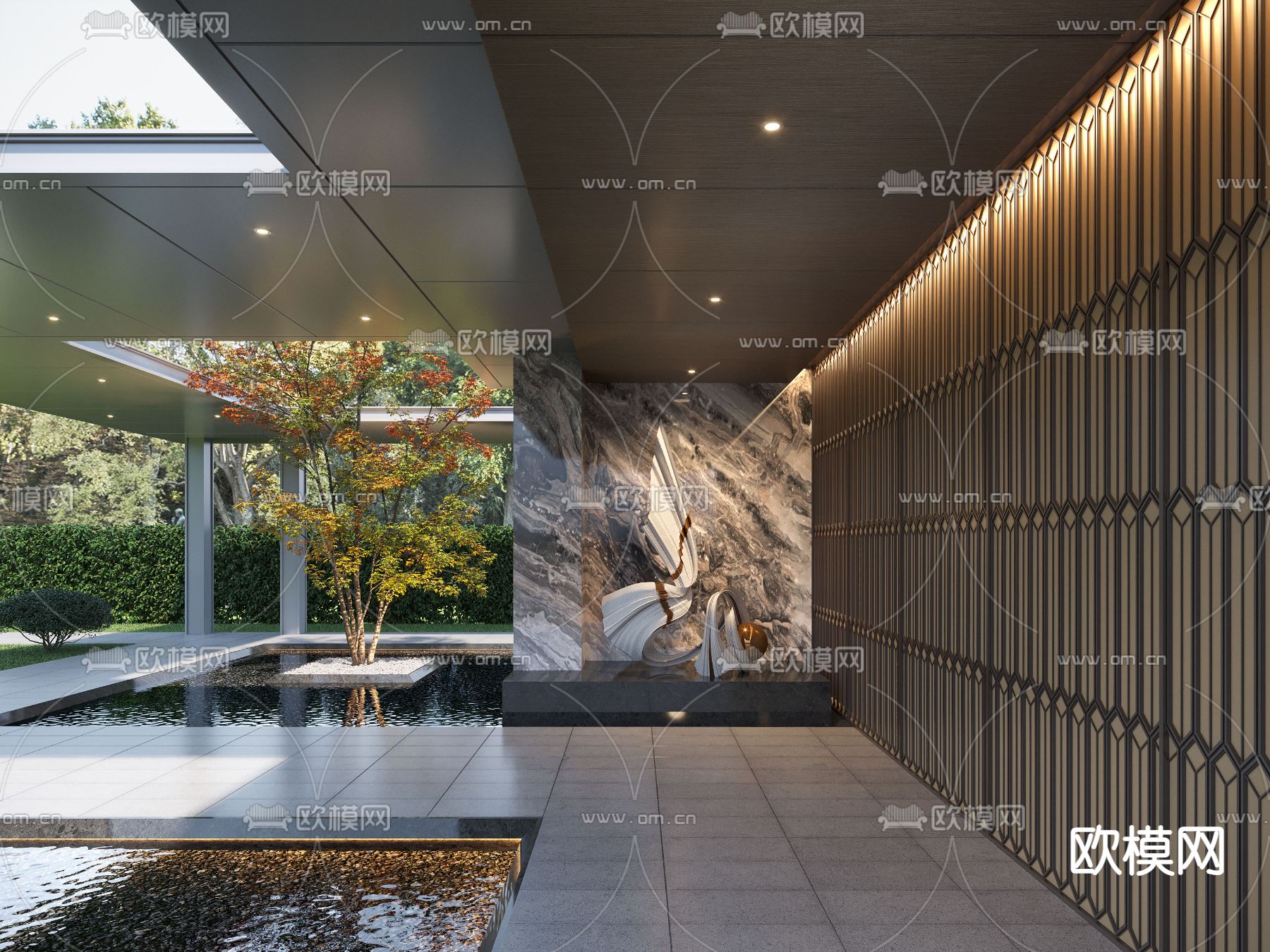 庭院景观su模型下载（渲染图1）