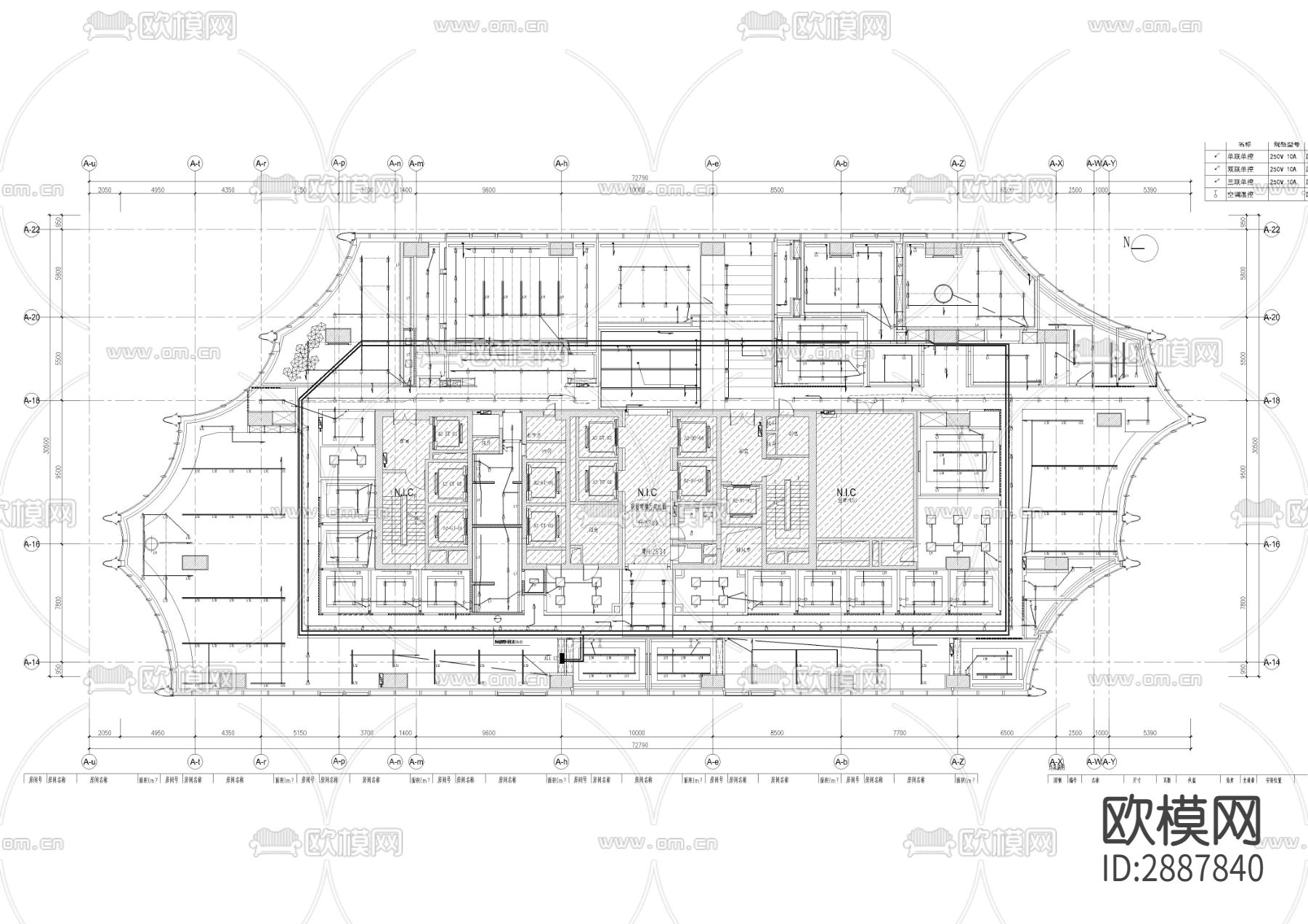 集团总部新办公室电气CAD施工图下载（渲染图2）