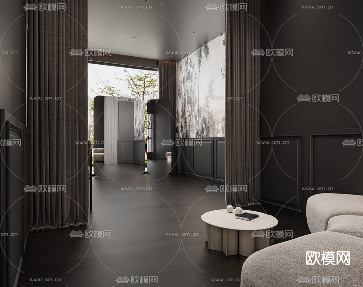 暗黑风服装店 试衣间3d模型下载(渲染图1)