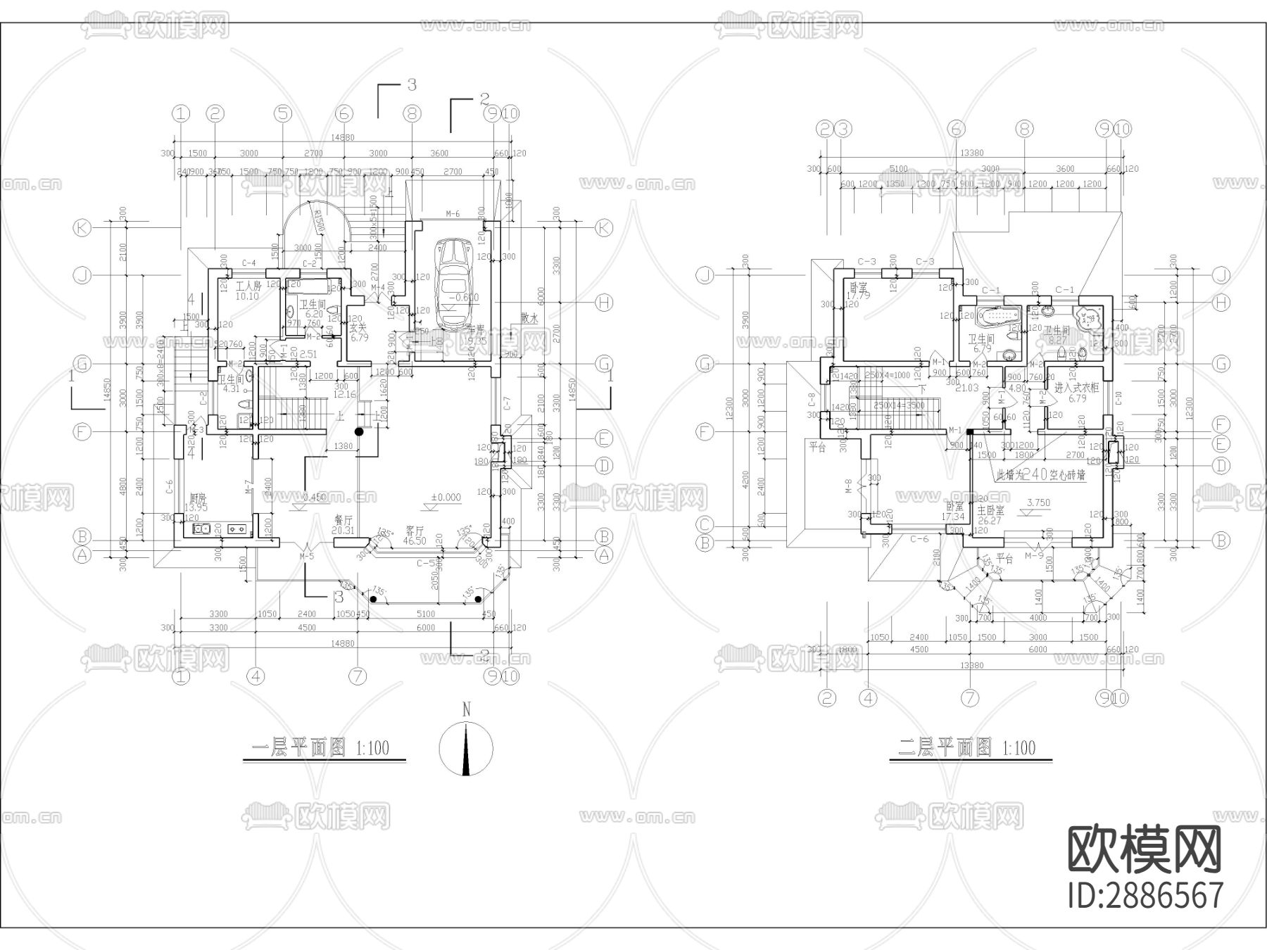 农村自建房，农村自建别墅cad施工图下载（渲染图1）