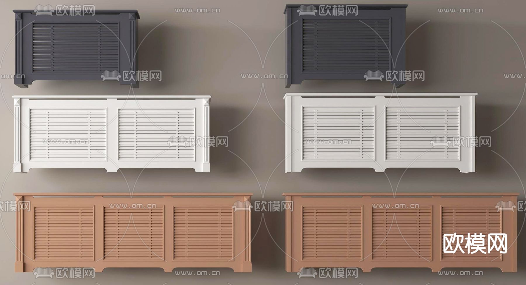 暖气罩 暖气片 散热器su模型下载（渲染图1）