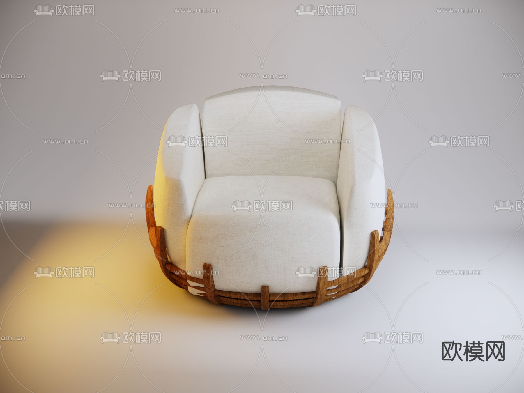 单人沙发su模型下载（渲染图1）