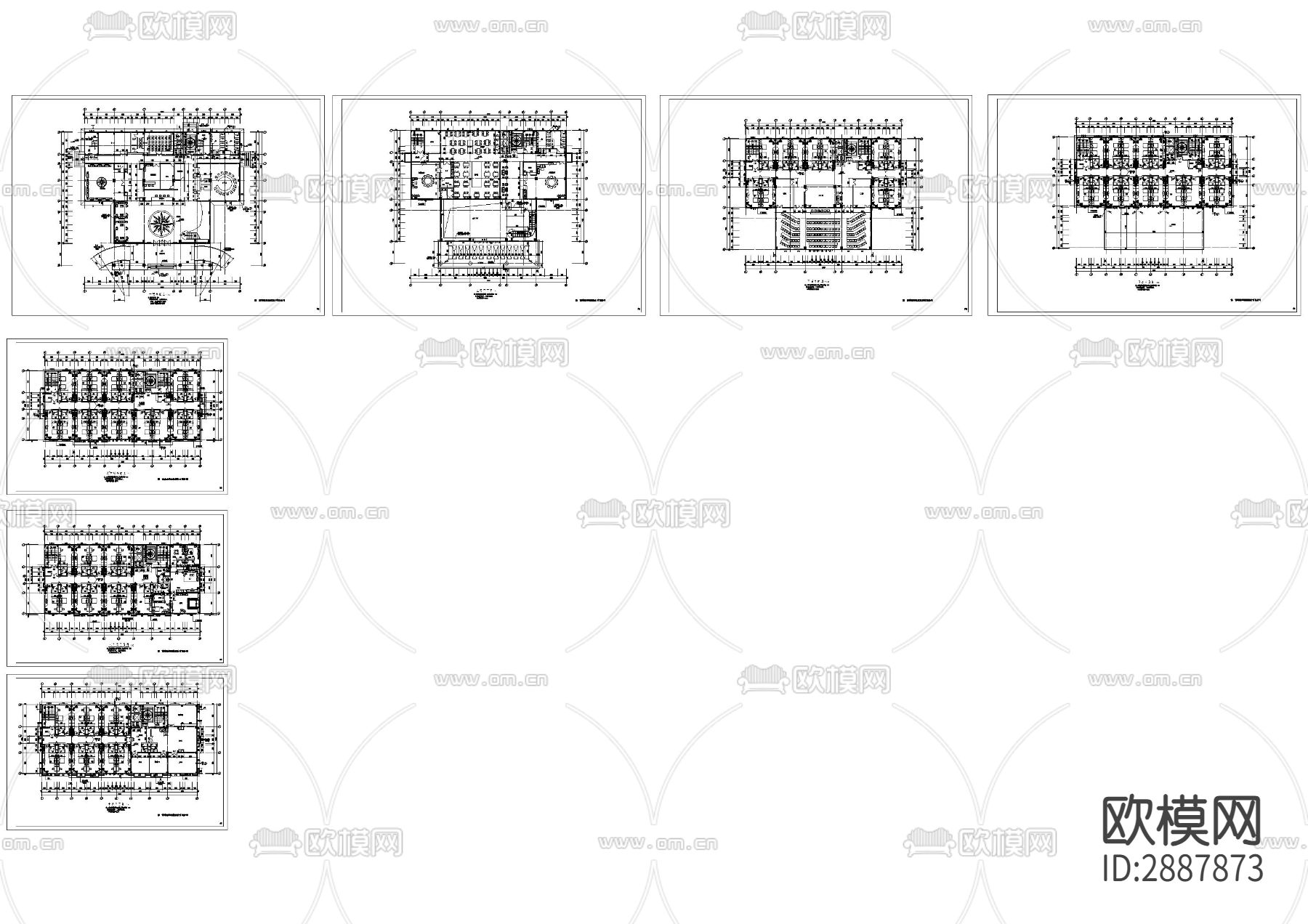 新锦城宾馆CAD平面图下载（渲染图4）