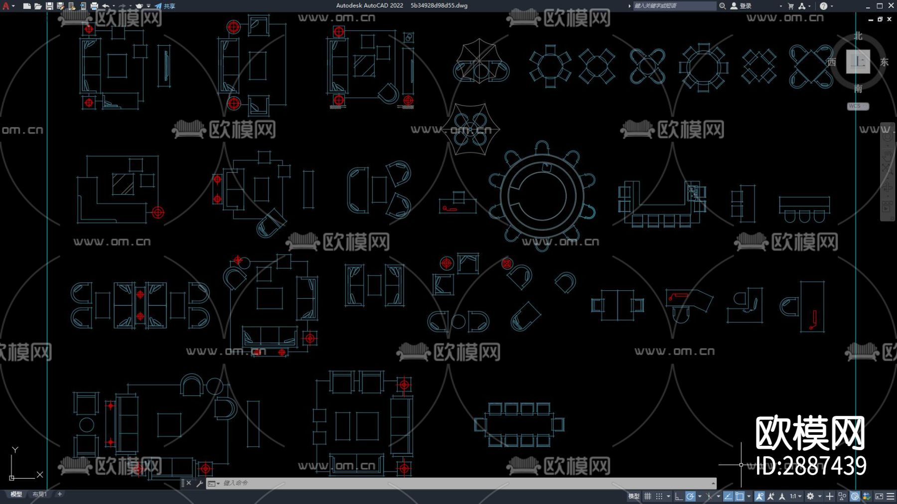 现代家具CAD图库下载（渲染图3）