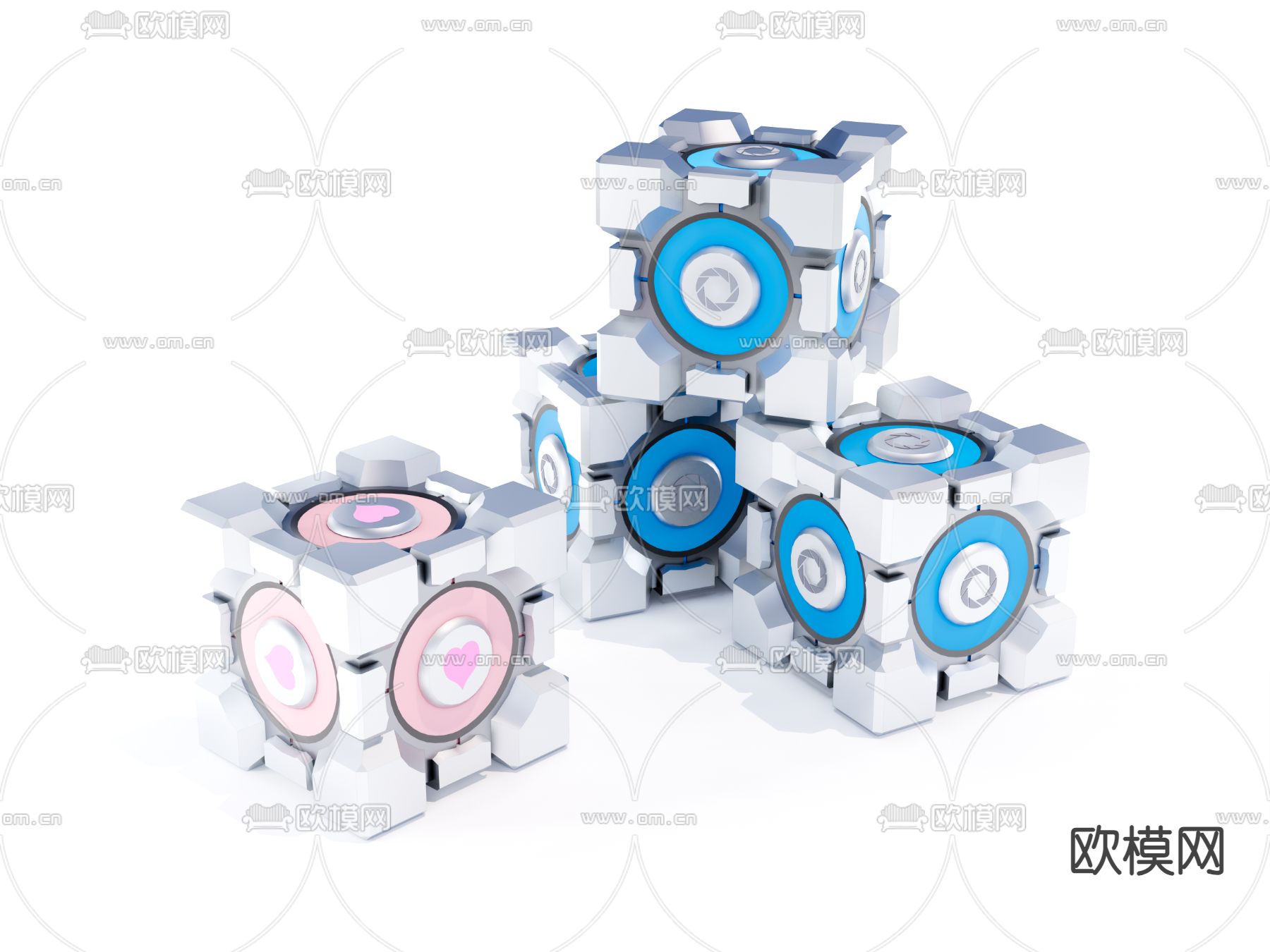 金属魔方su模型下载（渲染图2）