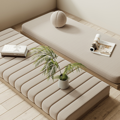  现代飘窗坐垫su模型 