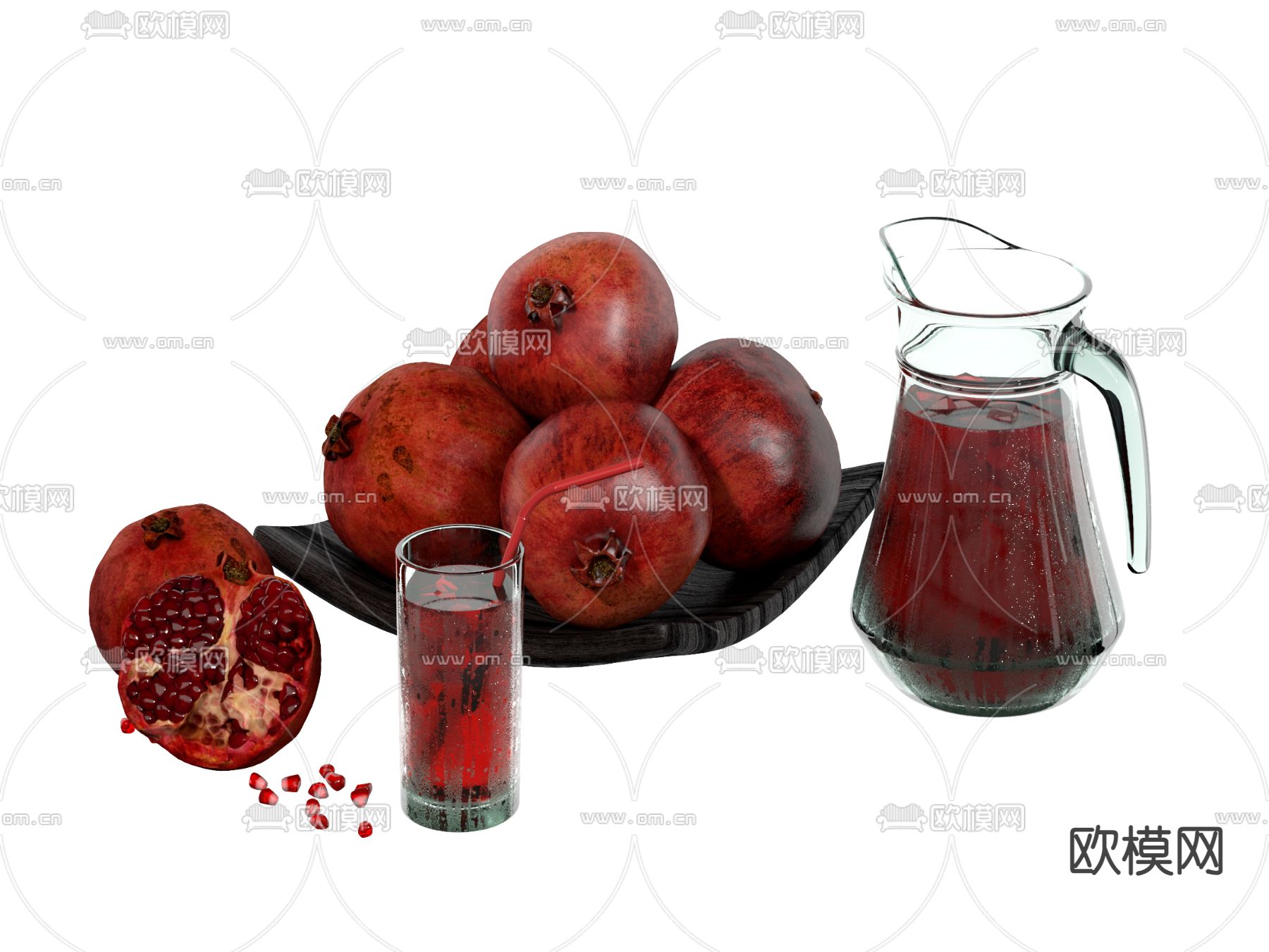 石榴果汁su模型下载（渲染图1）