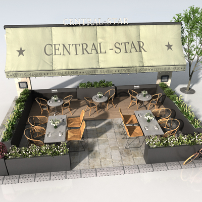  户外商业外摆su模型 