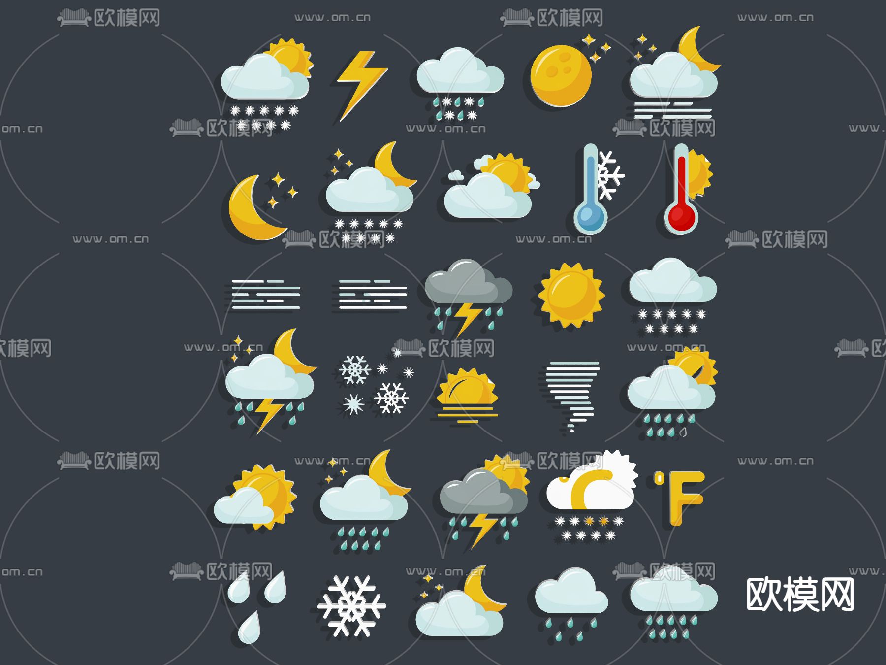 天气图标su模型下载