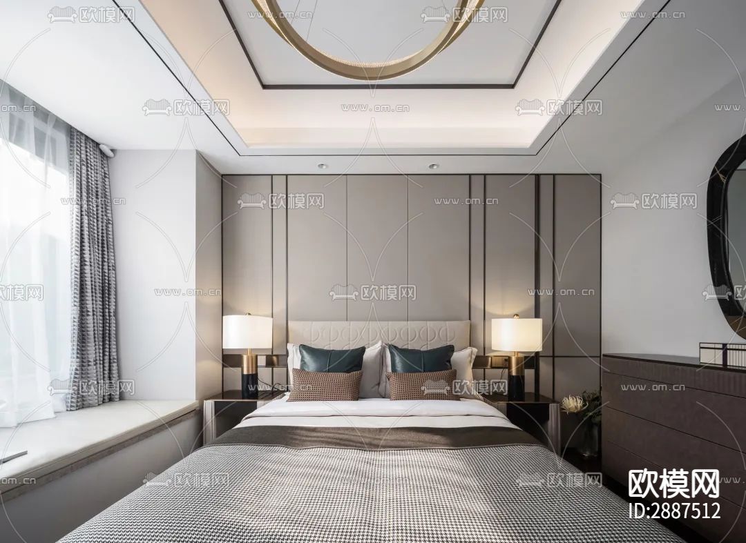 240m²样板房cad施工图下载（渲染图9）