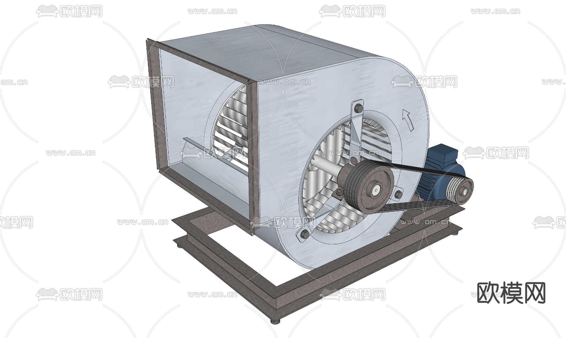 涡轮风机 排风机 风箱su模型下载（渲染图3）