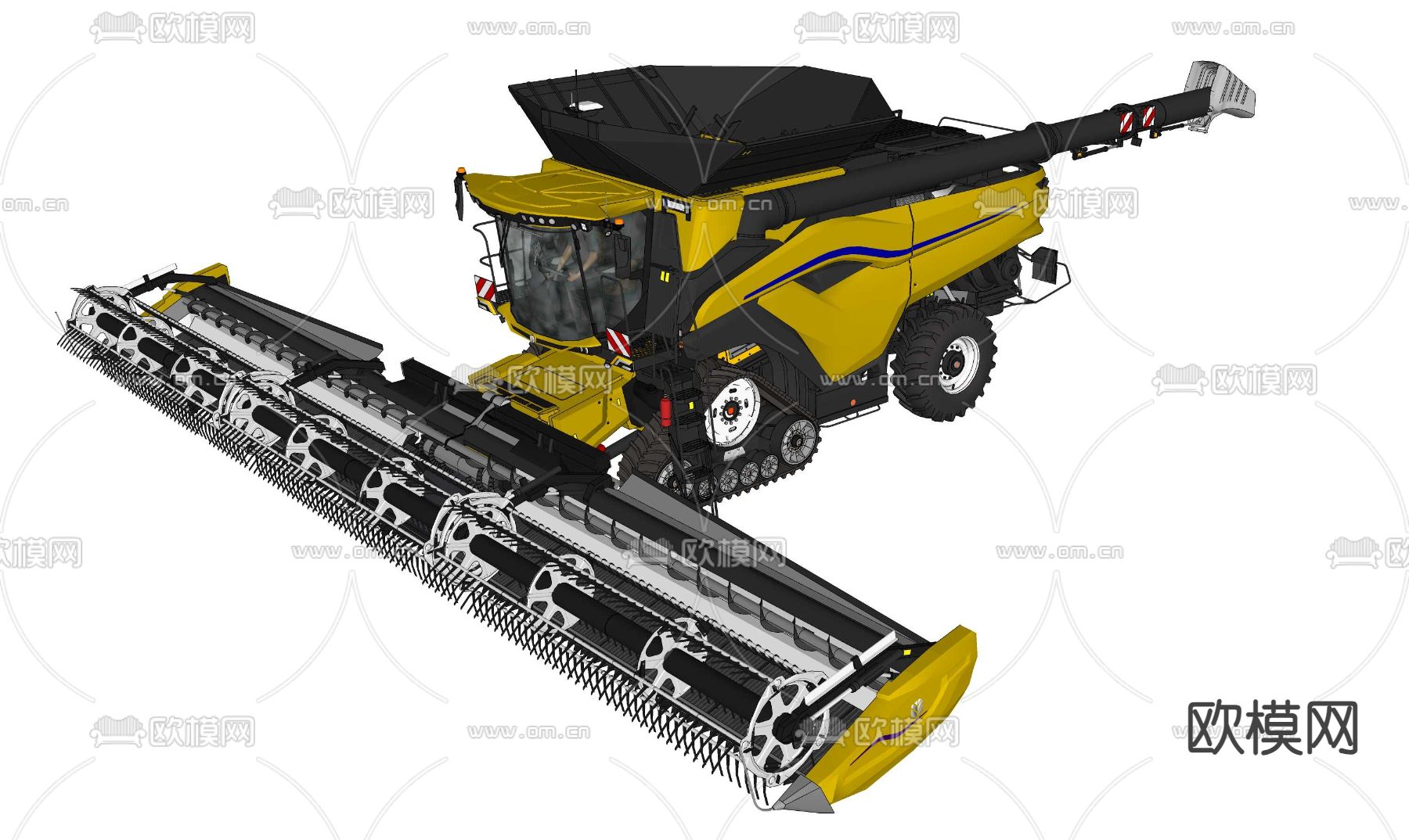联合收割机su模型下载（渲染图4）