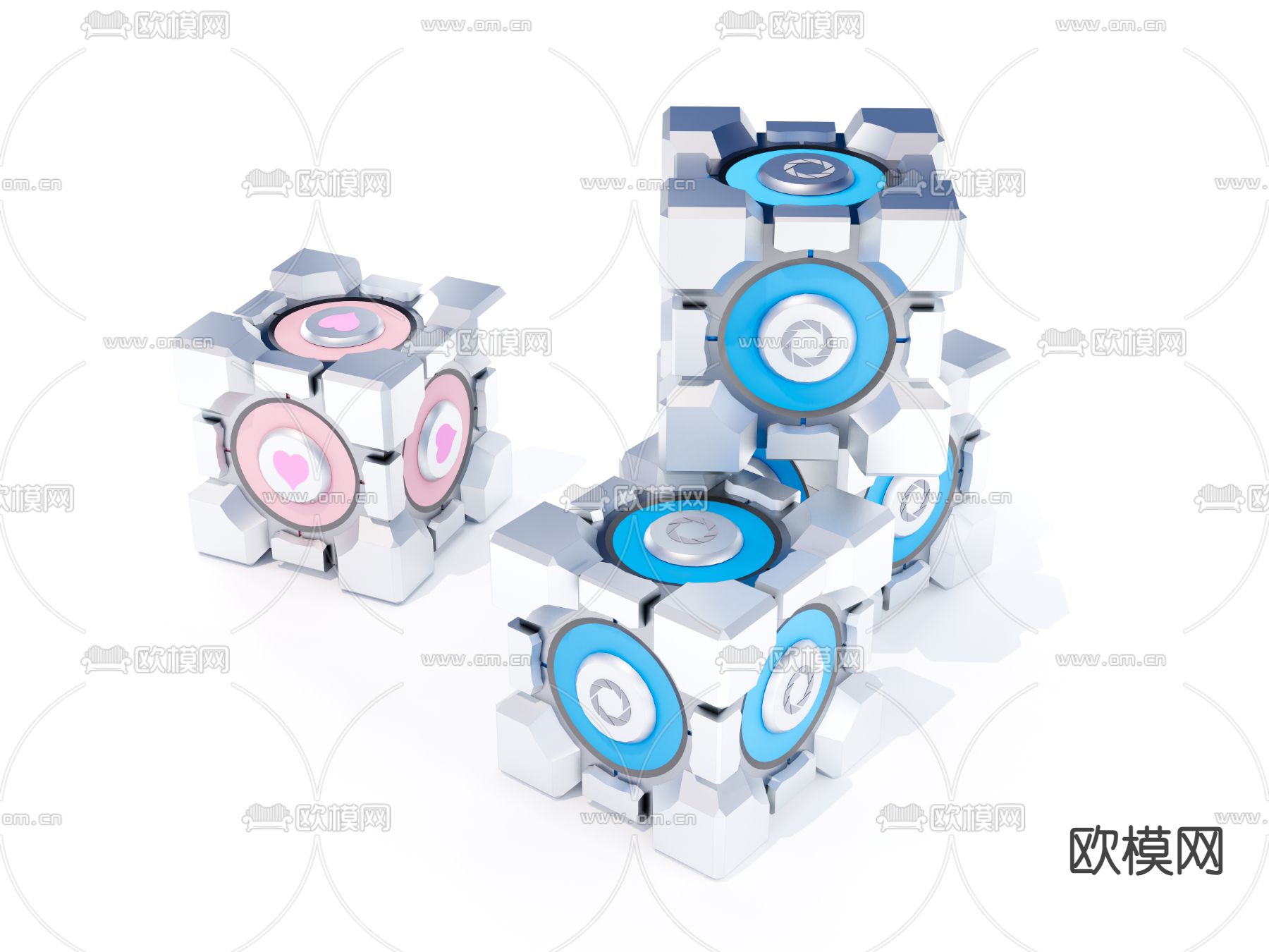 金属魔方su模型下载（渲染图1）