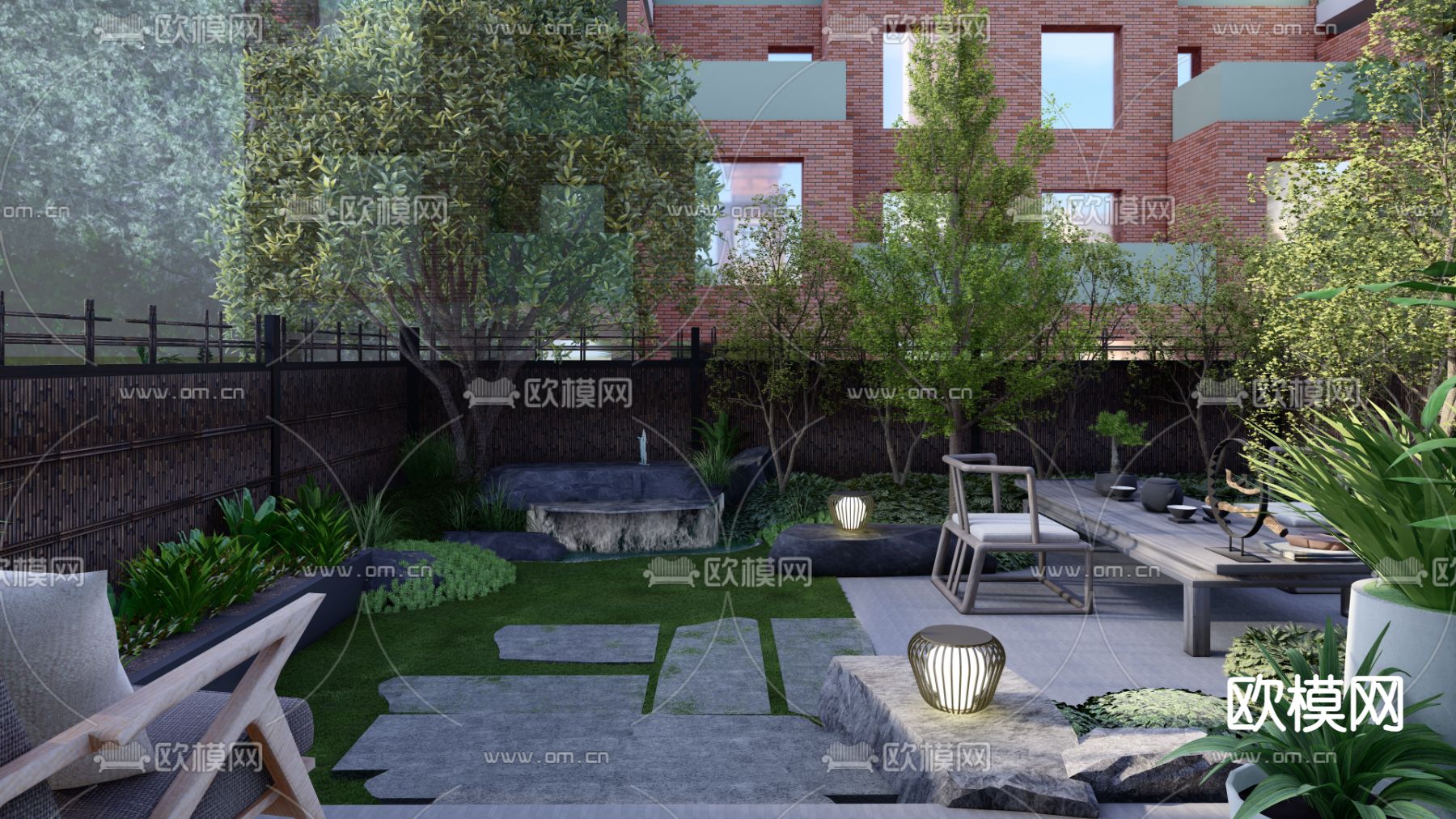 日式庭院su模型下载（渲染图6）