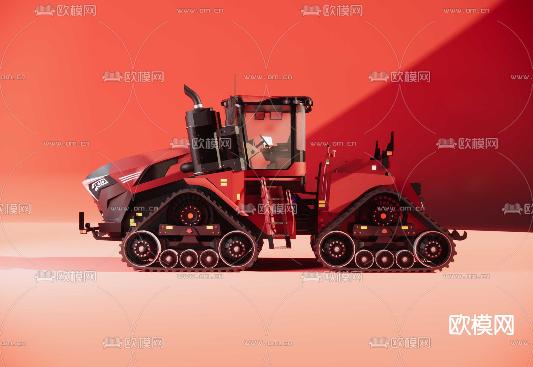 履带式拖拉机su模型下载（渲染图1）