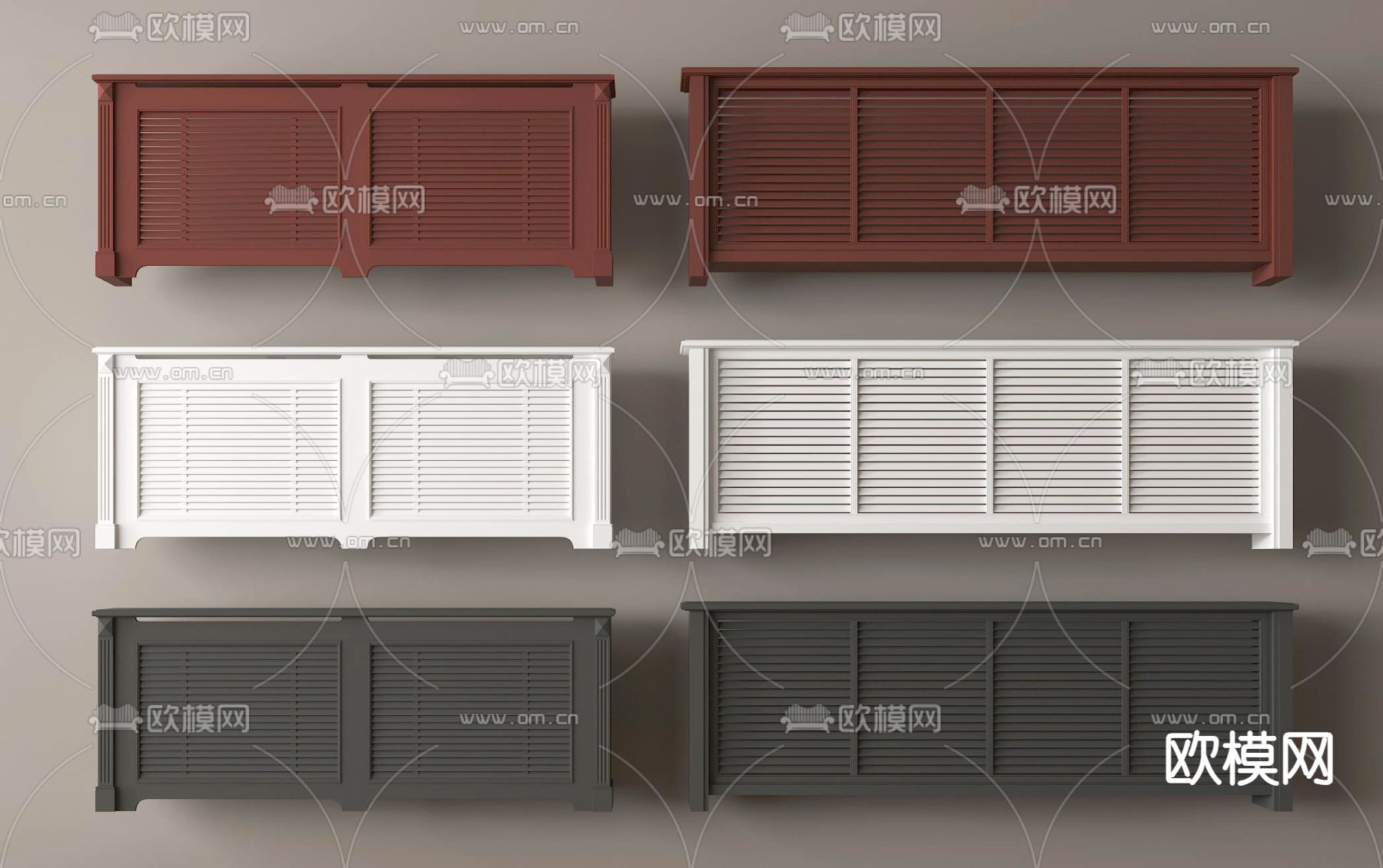 暖气罩 暖气片 散热器su模型下载（渲染图1）