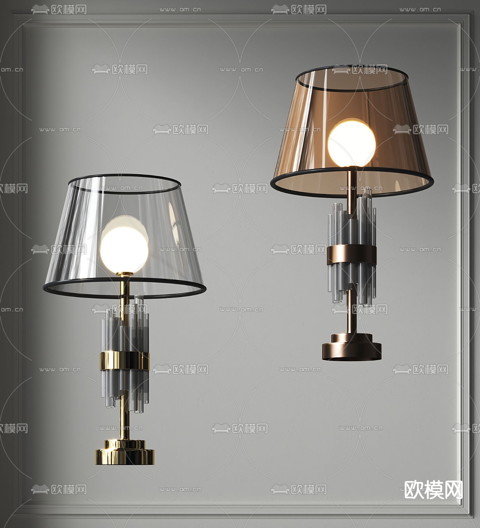 轻奢台灯su模型下载（渲染图1）