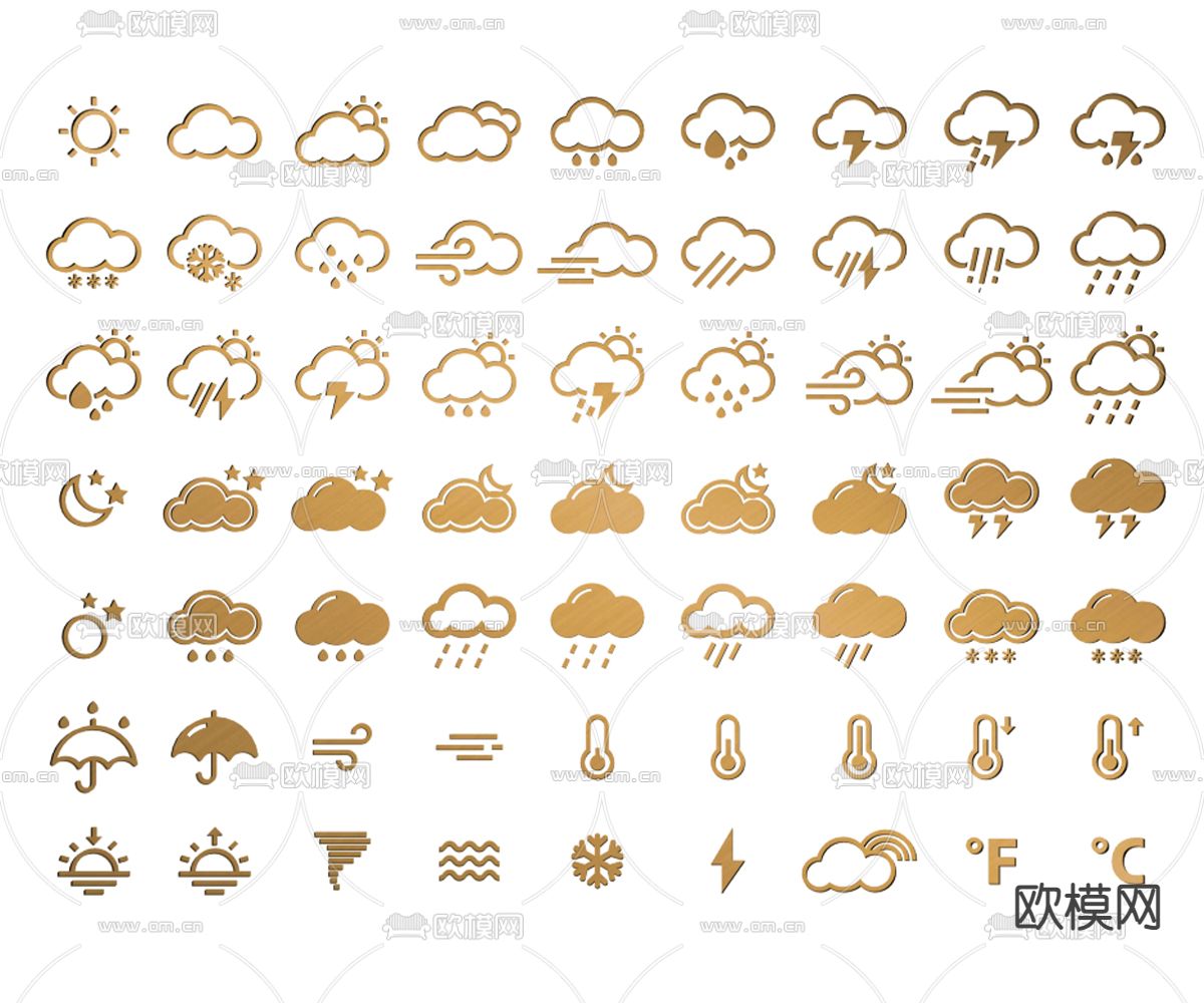 天气图标su模型下载（渲染图2）