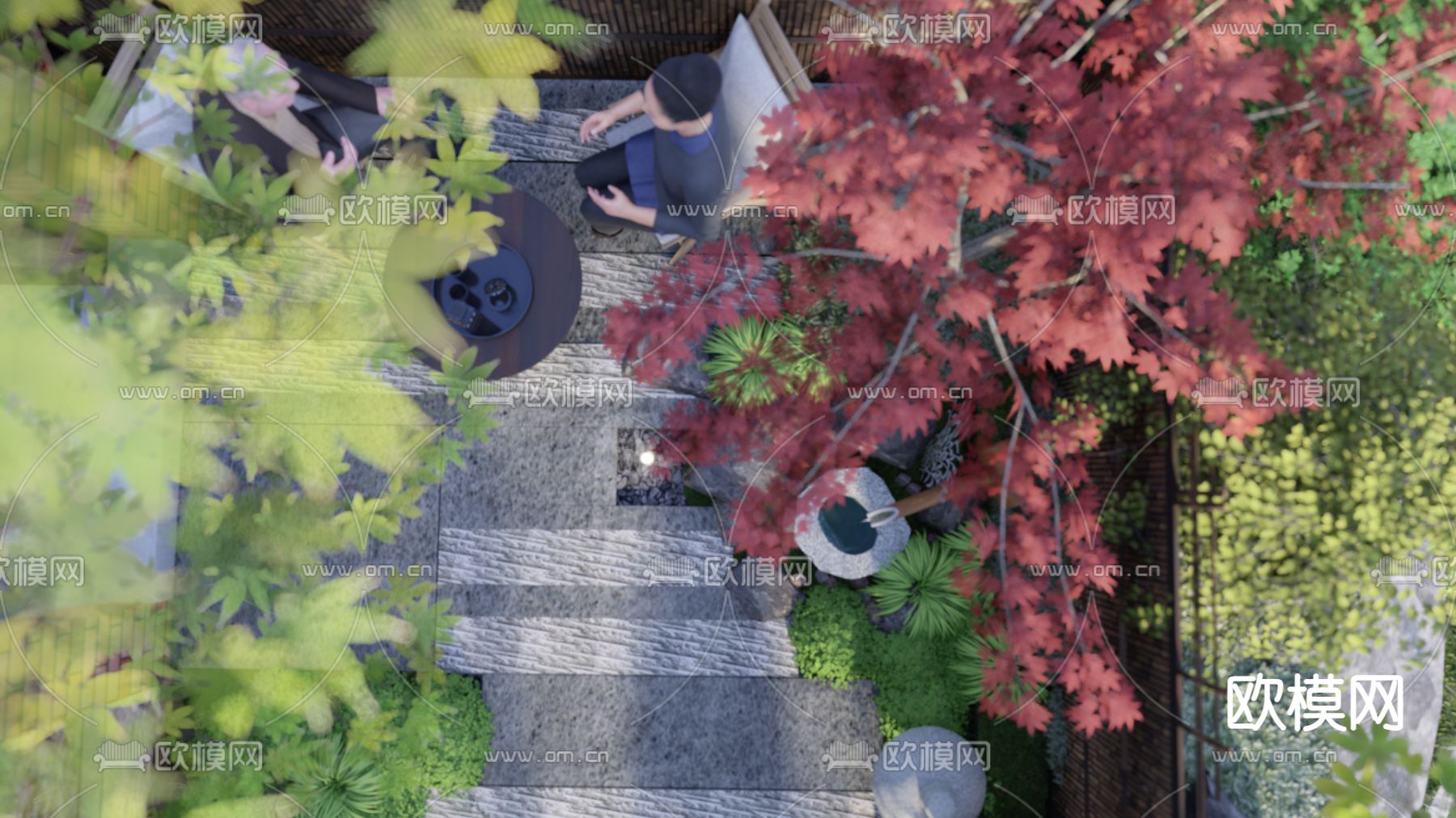 日式庭院su模型下载（渲染图3）