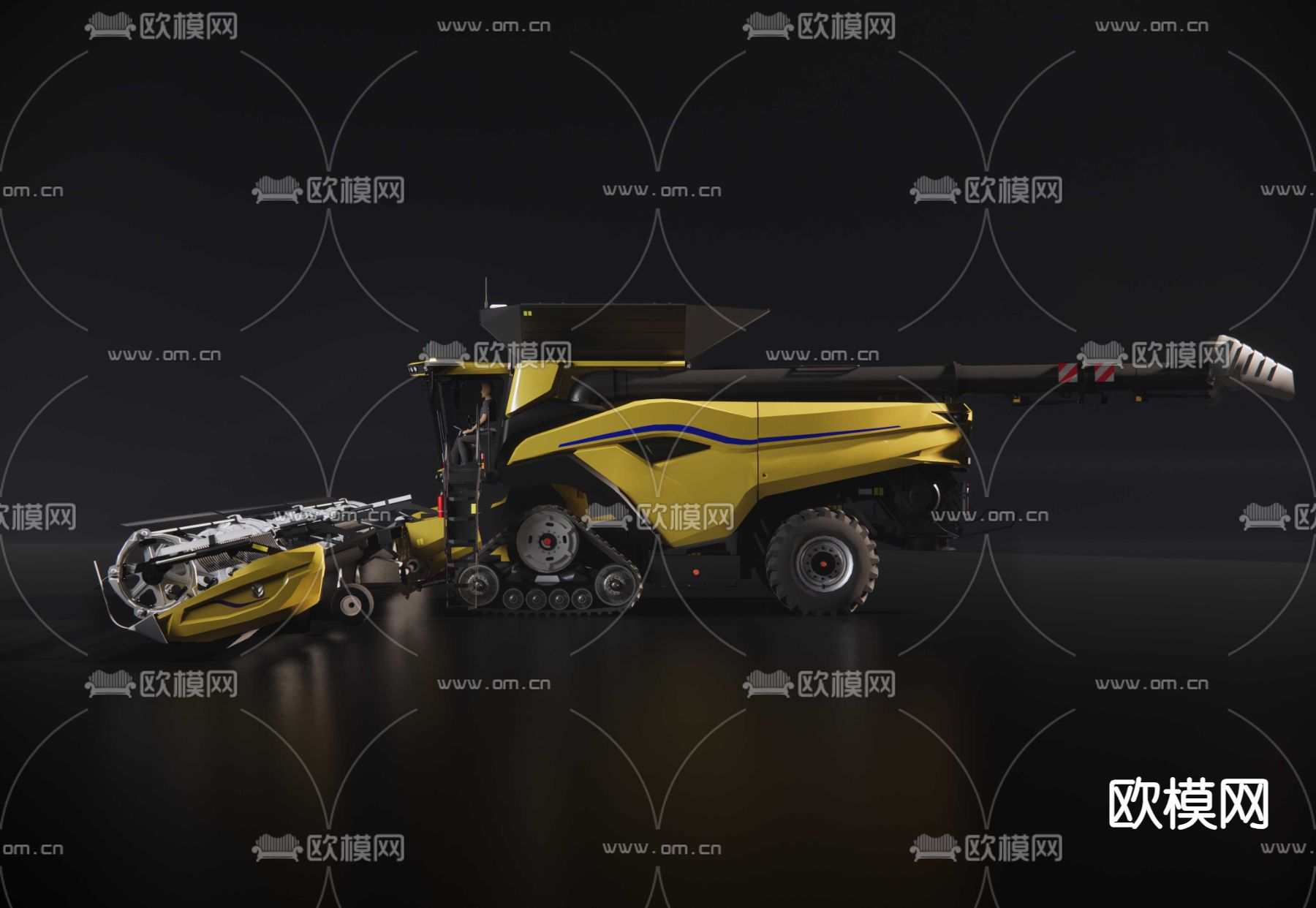 联合收割机su模型下载（渲染图3）