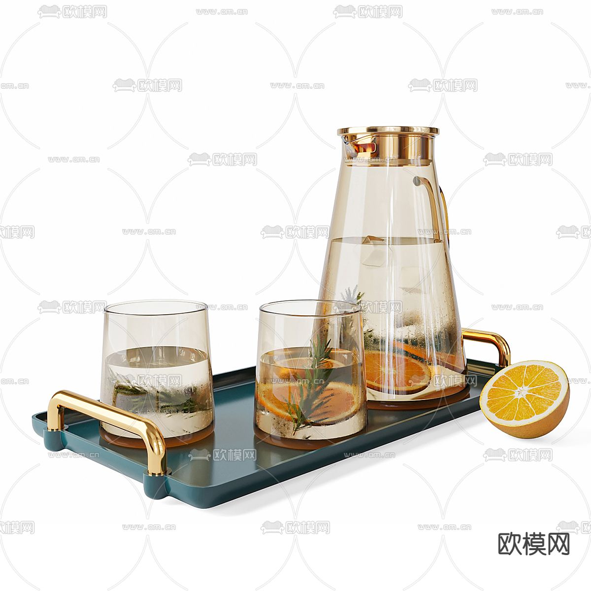 茶盘 水果茶 下午茶3d模型下载（渲染图3）