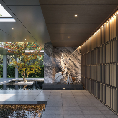  庭院景观su模型 