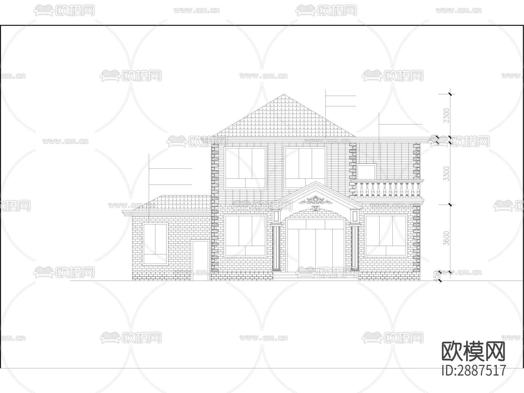 农村自建房,农村自建别墅cad施工图-免费3dmax模型库-欧模网