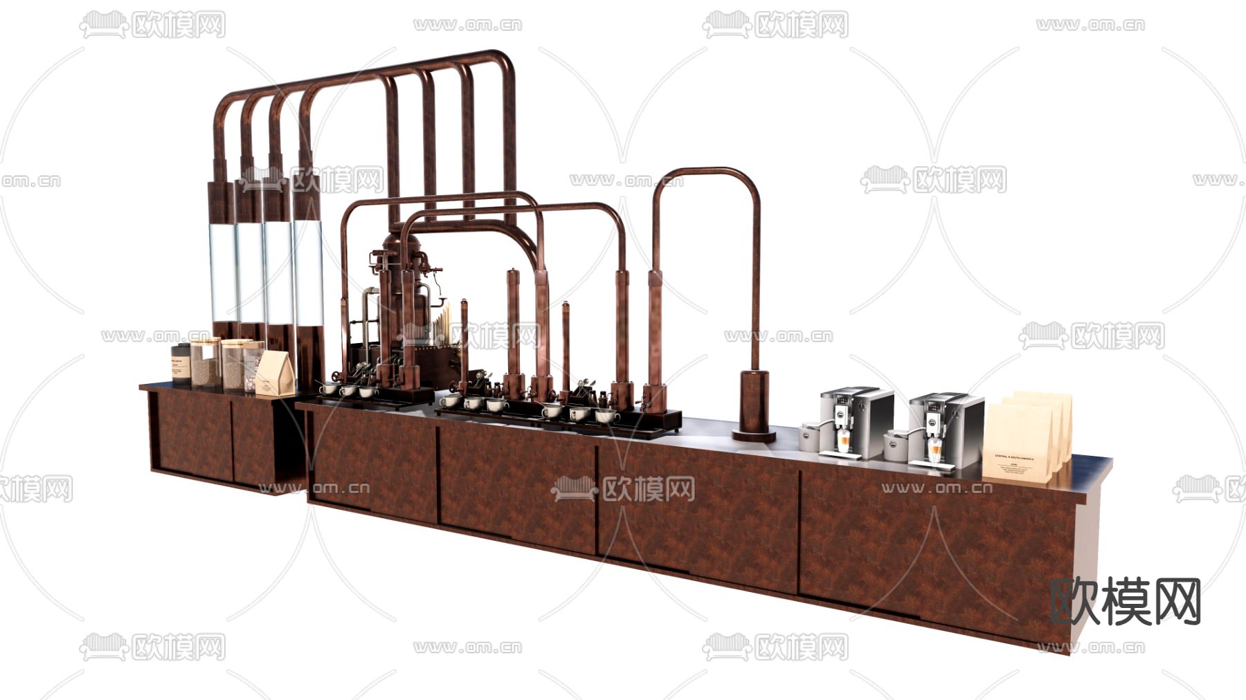 复古咖啡机su模型下载（渲染图1）