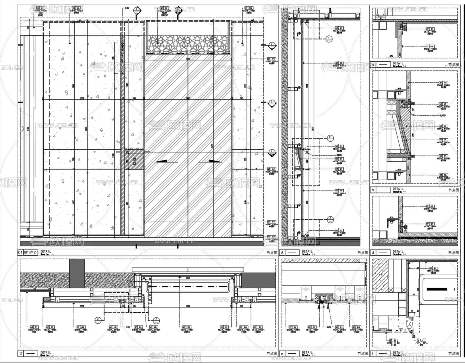 丹健国际-西安凯悦酒店标准层公区走廊cad施工图下载（渲染图3）