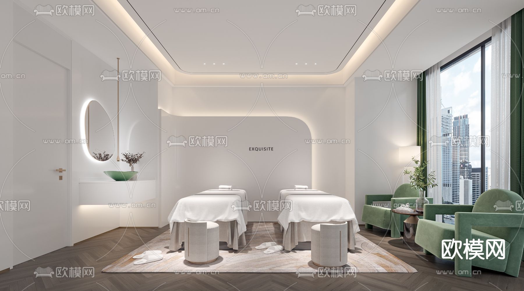 侘寂SPA 美容房 护理房3d模型下载