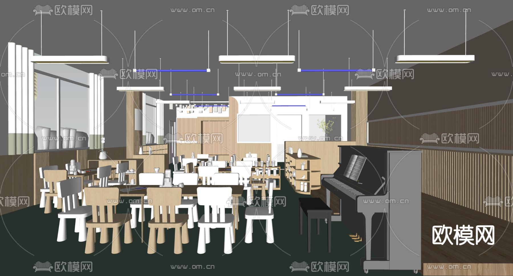 现代幼儿园su模型下载（渲染图3）