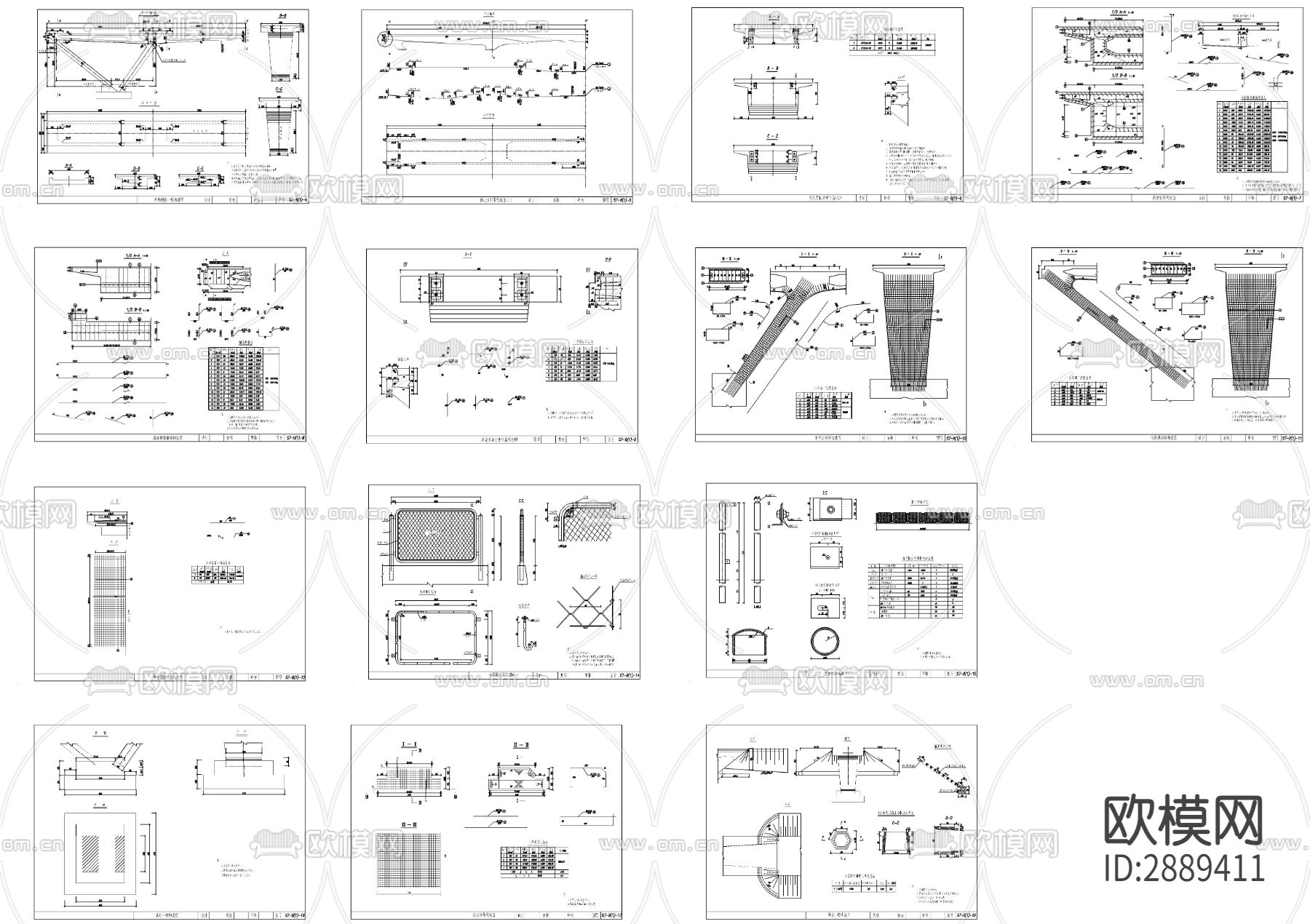 主桥一般构造cad大样图下载（渲染图1）
