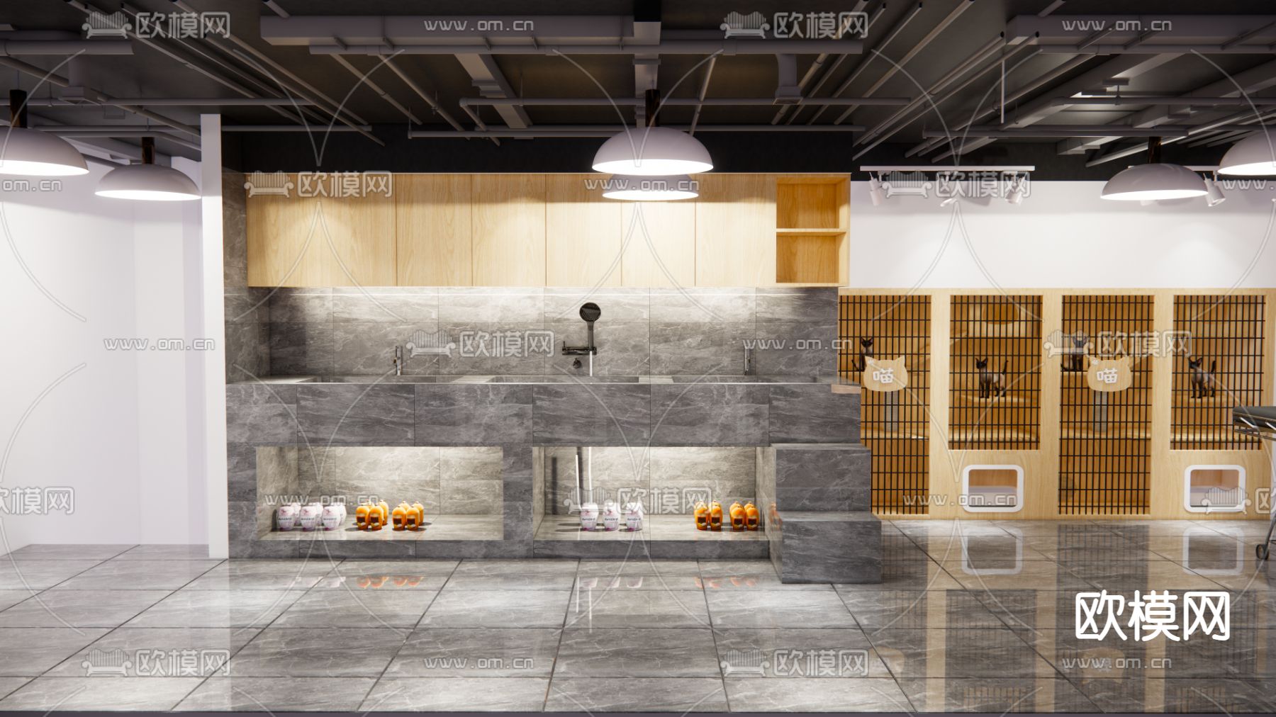 现代宠物店su模型下载（渲染图1）