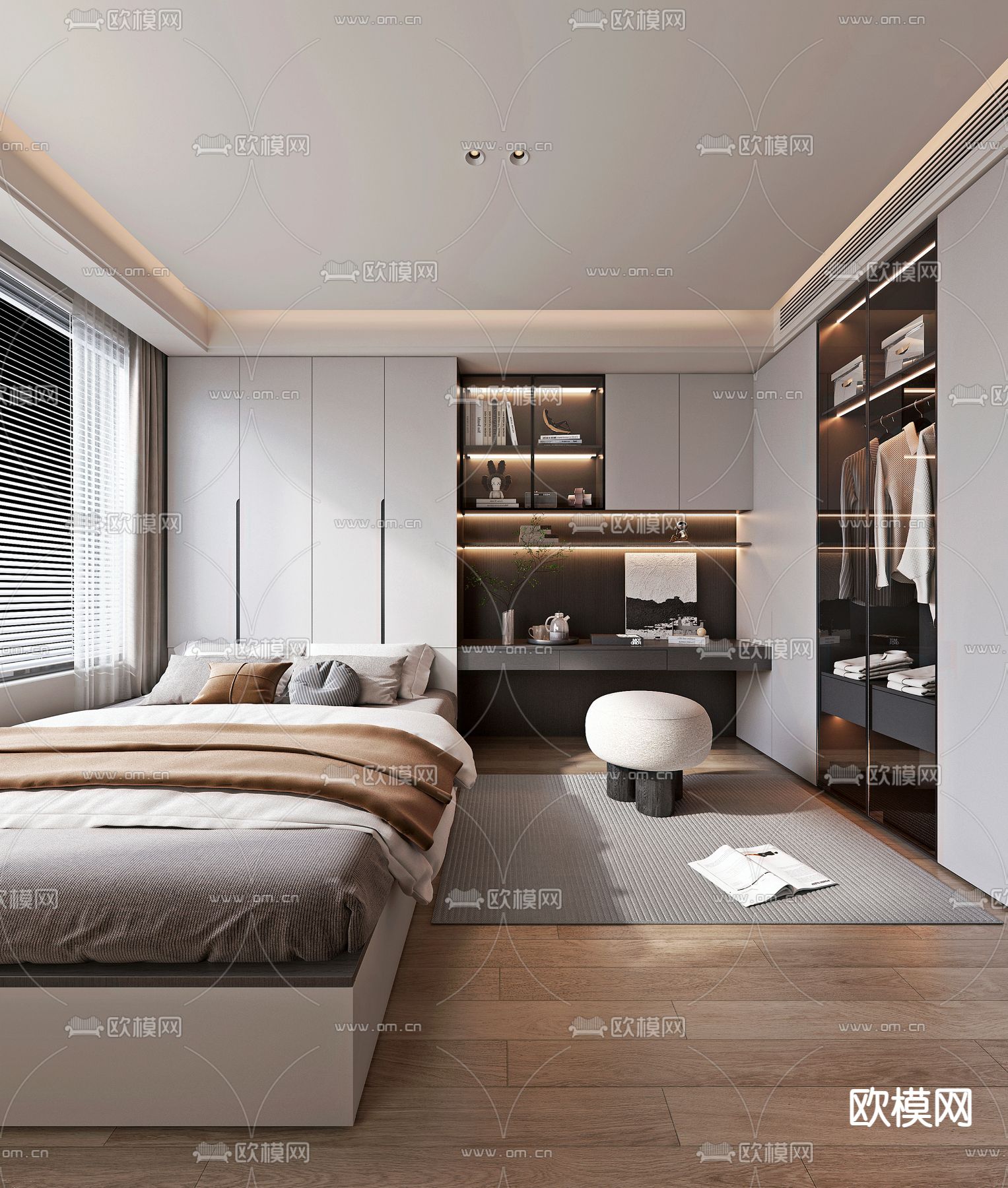 榻榻米卧室 次卧3d模型下载